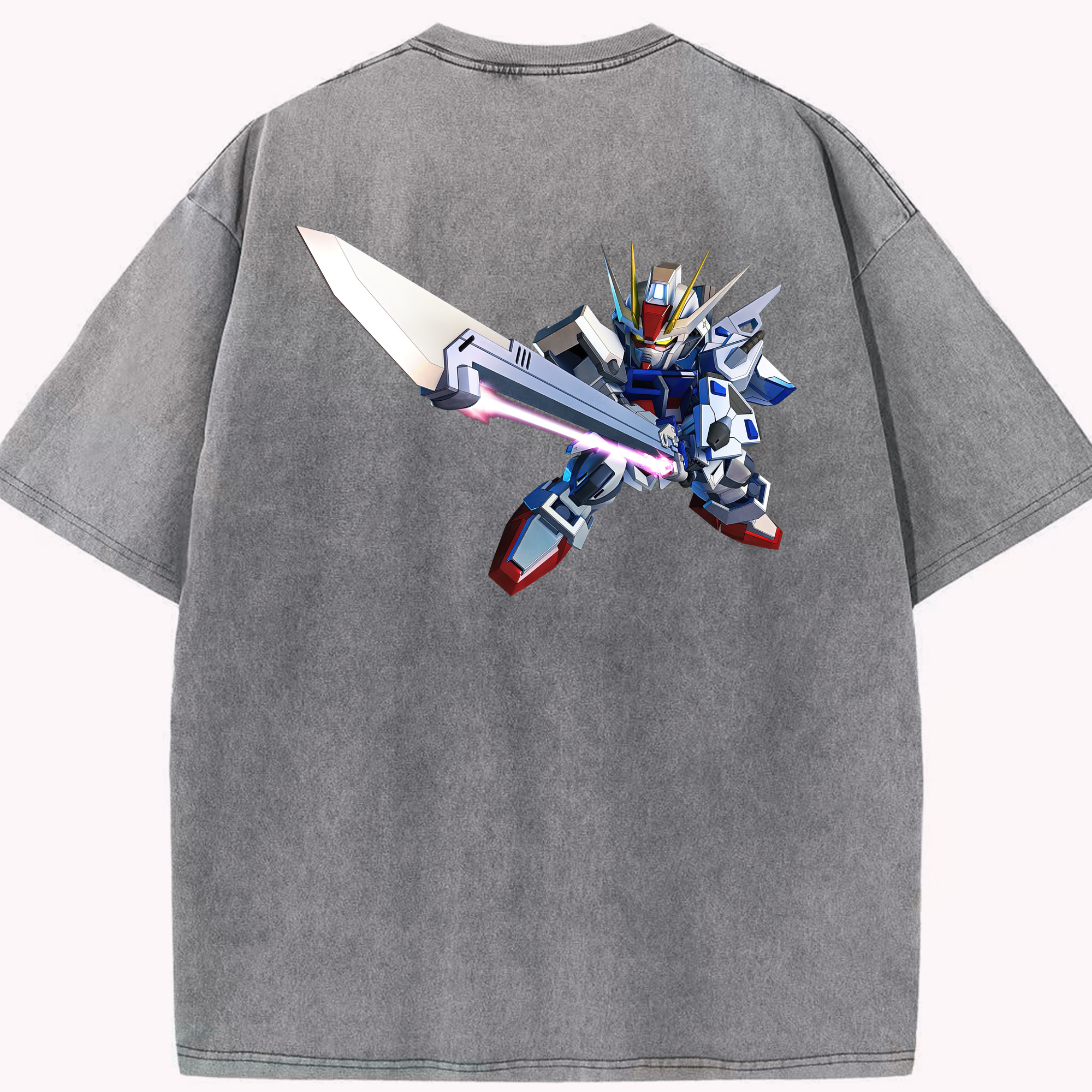 （画像用） 機動戦士ガンダム Mobile Suit Gundam 綿100% ヴィンテージ風 半袖Tシャツ（背面プリント）