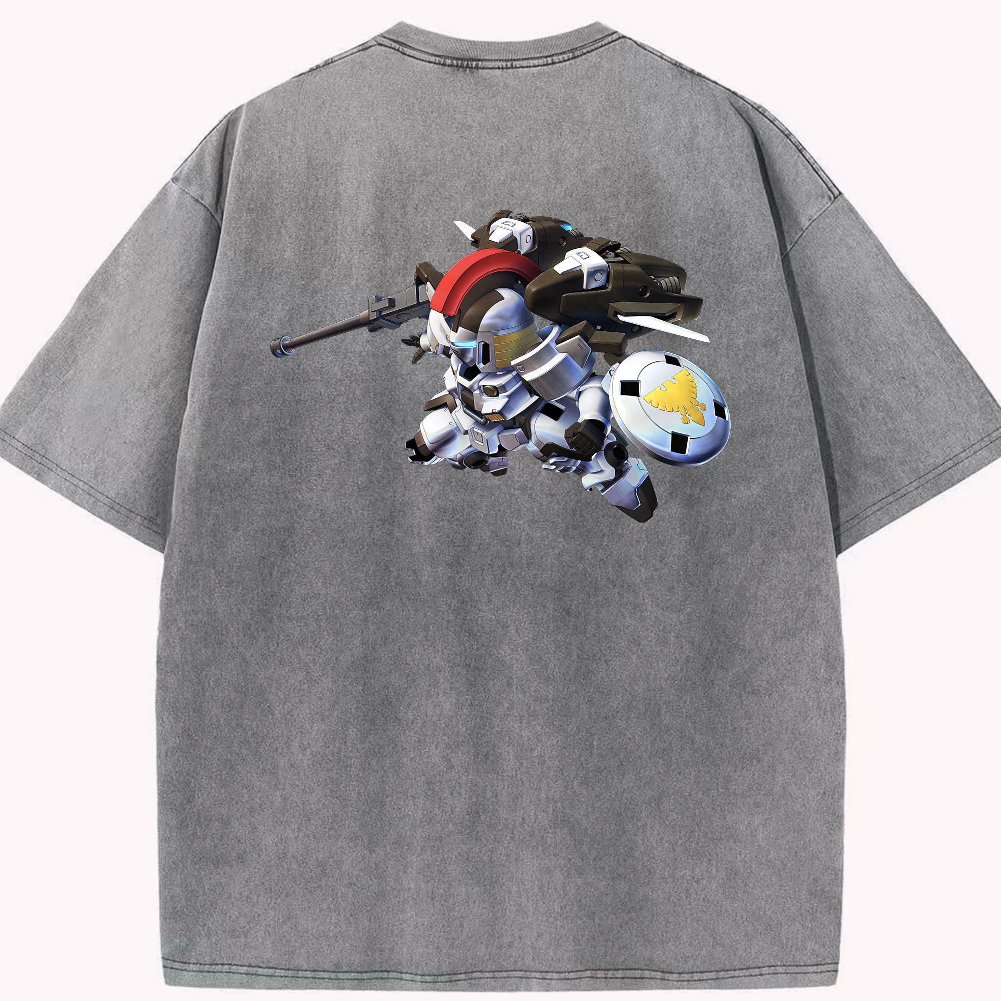 （画像用） 機動戦士ガンダム Mobile Suit Gundam 綿100% ヴィンテージ風 半袖Tシャツ（背面プリント）