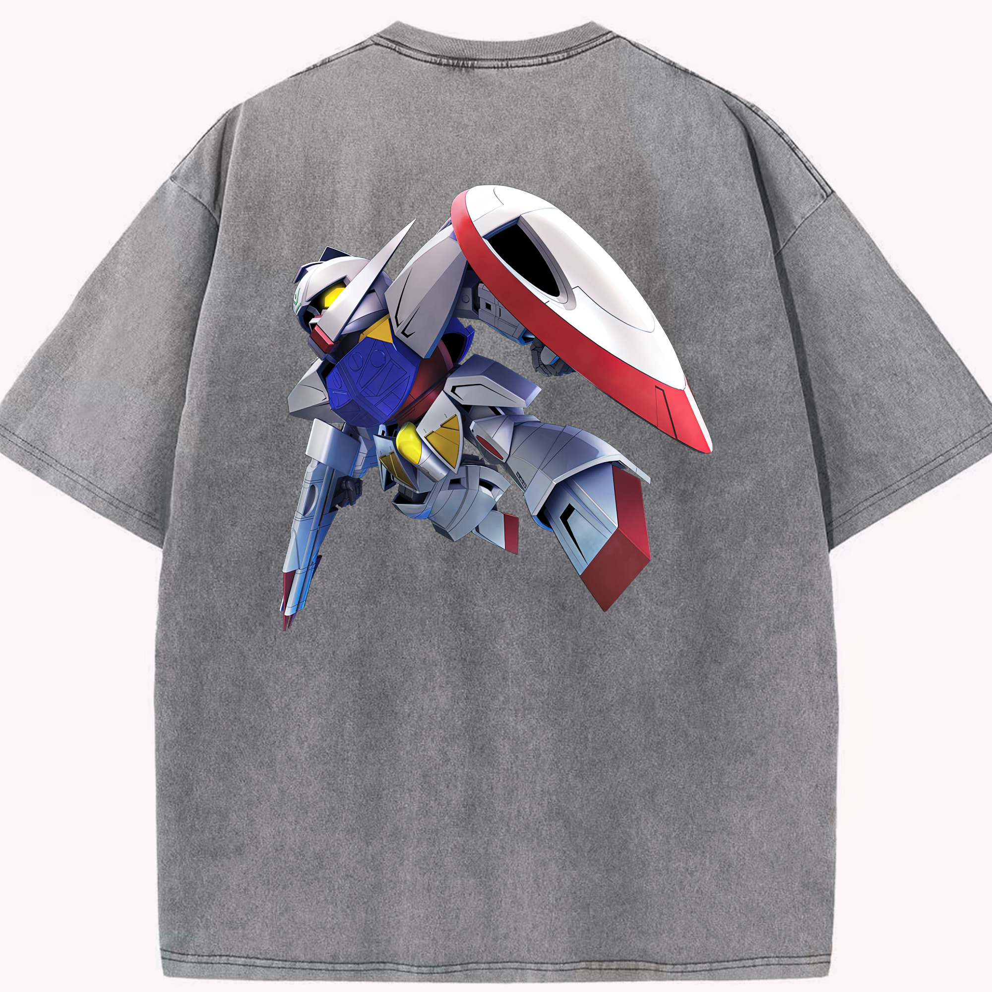 （画像用） 機動戦士ガンダム Mobile Suit Gundam 綿100% ヴィンテージ風 半袖Tシャツ（背面プリント）