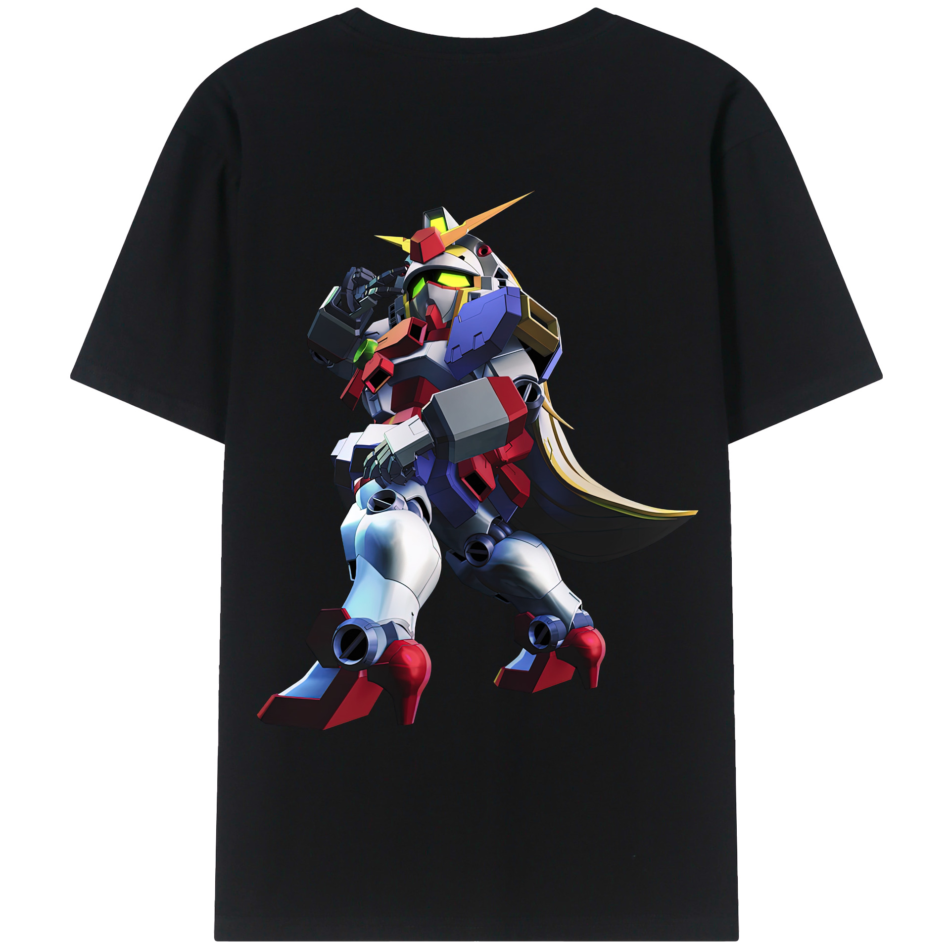 （画像用） 機動戦士ガンダム Mobile Suit Gundam 綿100％ メンズ半袖Tシャツ（バックプリント） 通気性