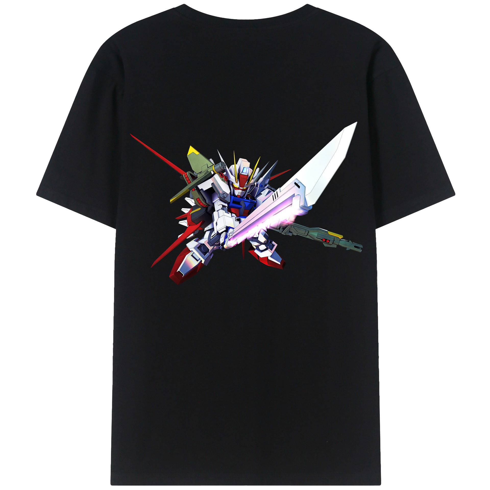 （画像用） 機動戦士ガンダム Mobile Suit Gundam 綿100％ メンズ半袖Tシャツ（バックプリント） 通気性