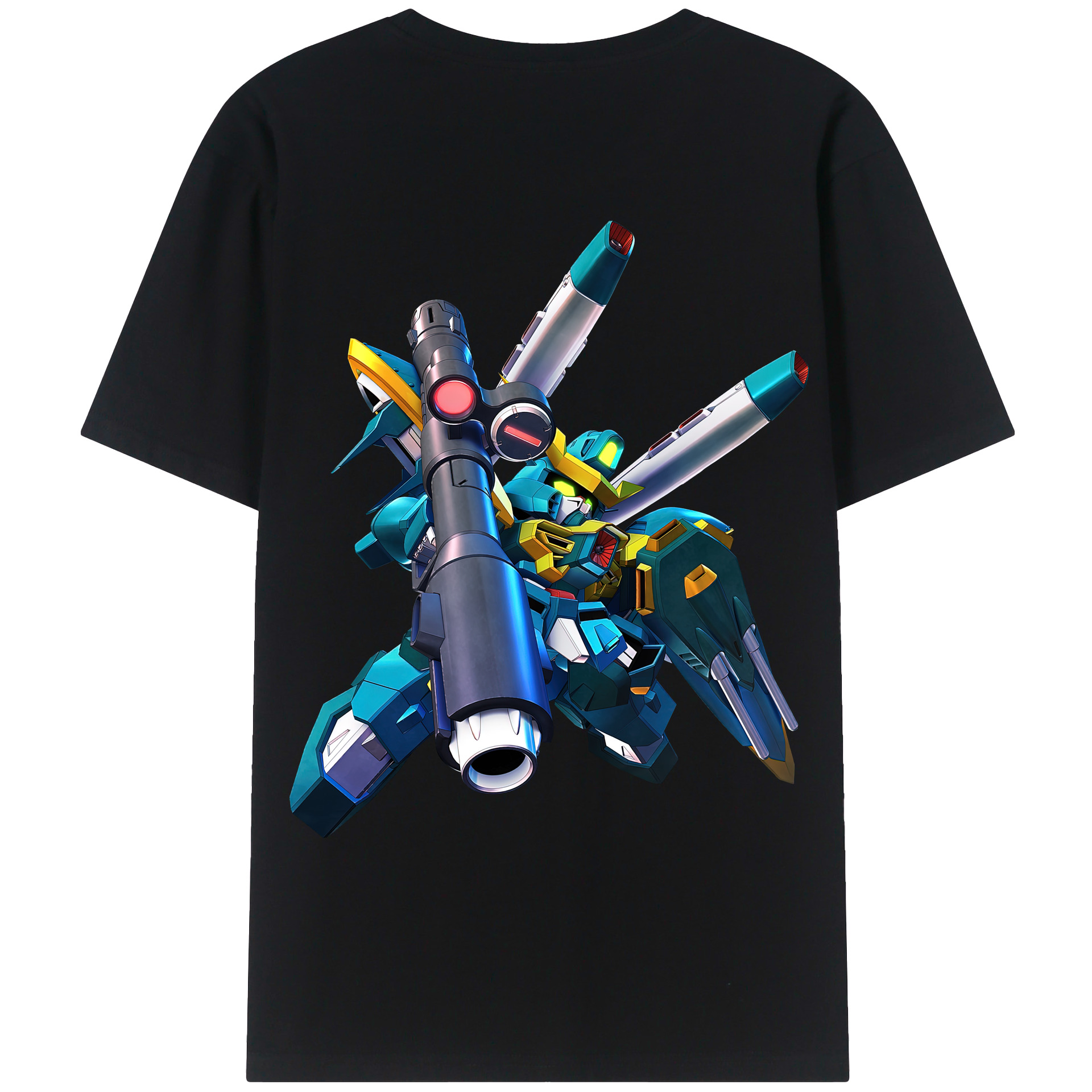 （画像用） 機動戦士ガンダム Mobile Suit Gundam 綿100％ メンズ半袖Tシャツ（バックプリント） 通気性