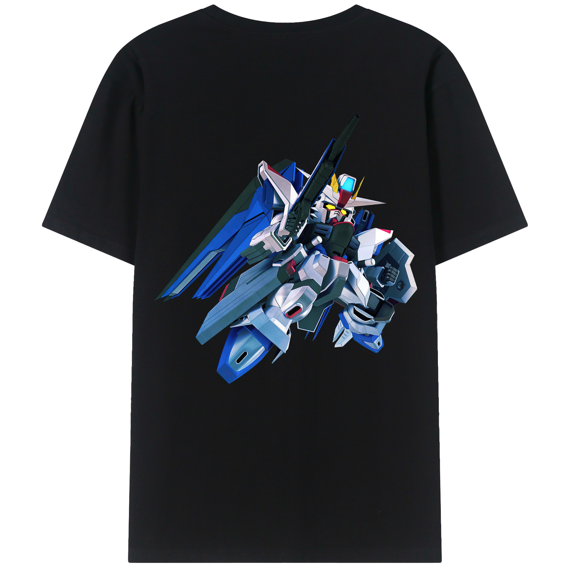（画像用） 機動戦士ガンダム Mobile Suit Gundam 綿100％ メンズ半袖Tシャツ（バックプリント） 通気性