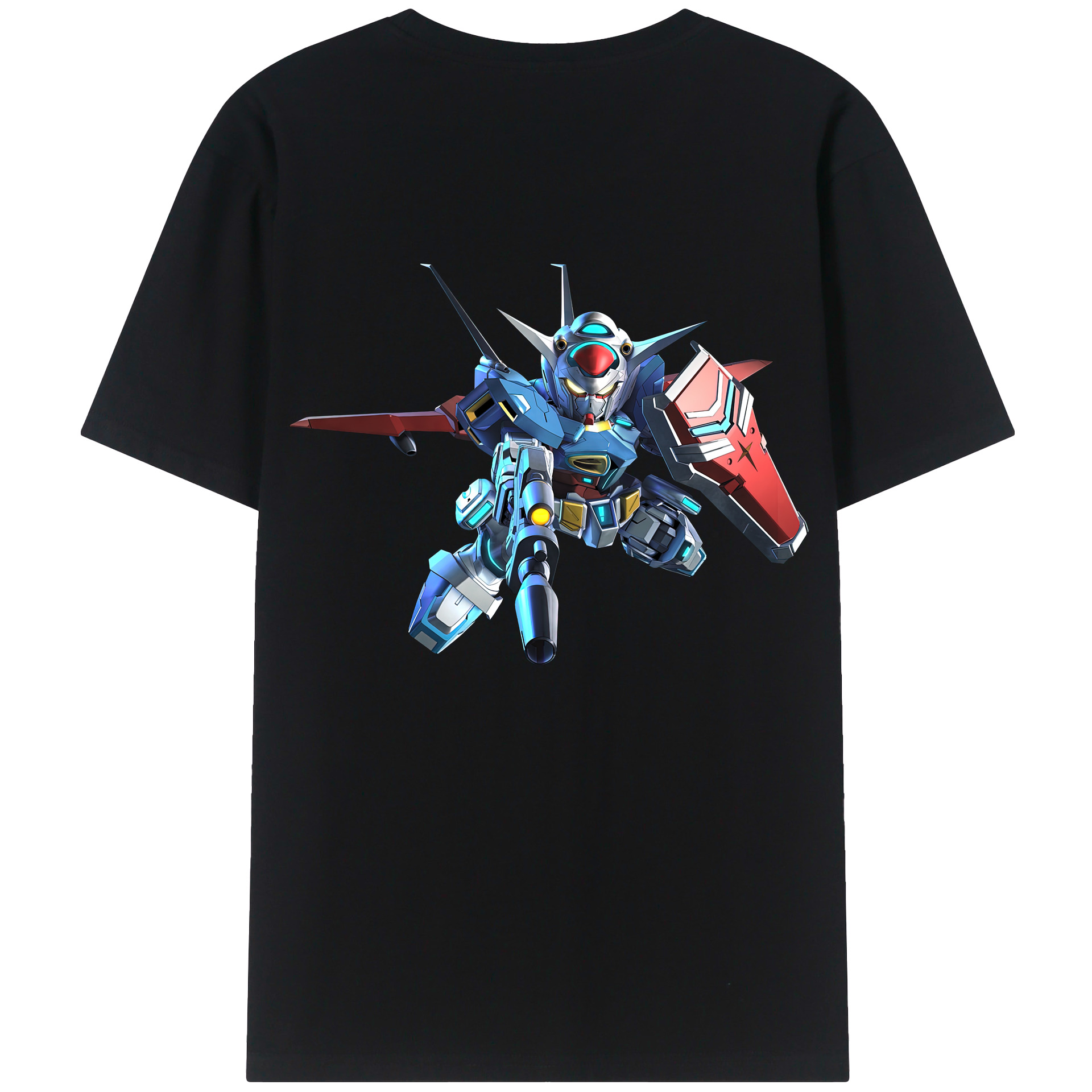 （画像用） 機動戦士ガンダム Mobile Suit Gundam 綿100％ メンズ半袖Tシャツ（バックプリント） 通気性