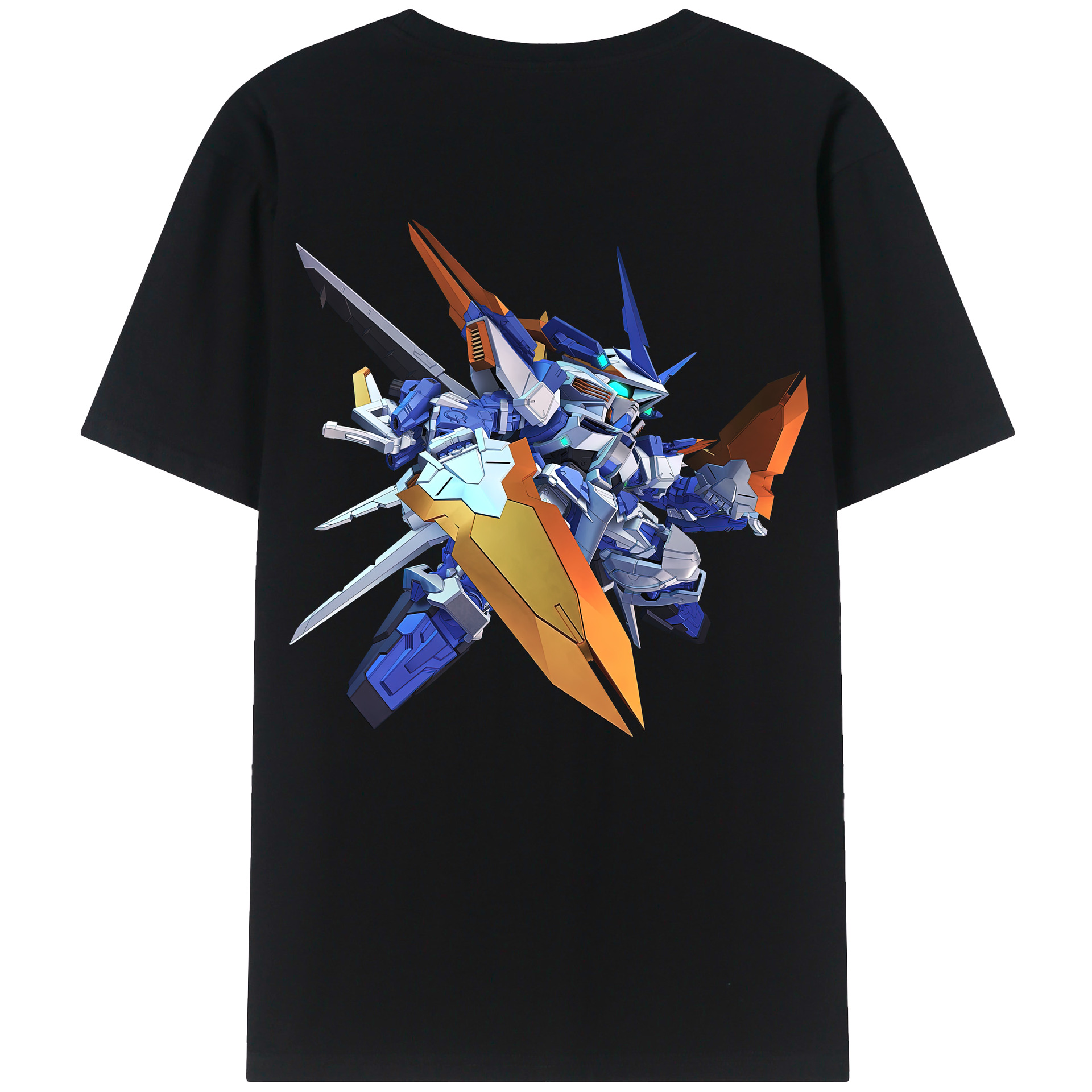 （画像用） 機動戦士ガンダム Mobile Suit Gundam 綿100％ メンズ半袖Tシャツ（バックプリント） 通気性