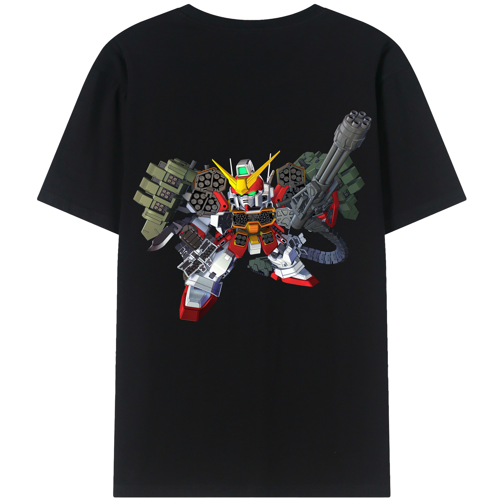 （画像用） 機動戦士ガンダム Mobile Suit Gundam 綿100％ メンズ半袖Tシャツ（バックプリント） 通気性