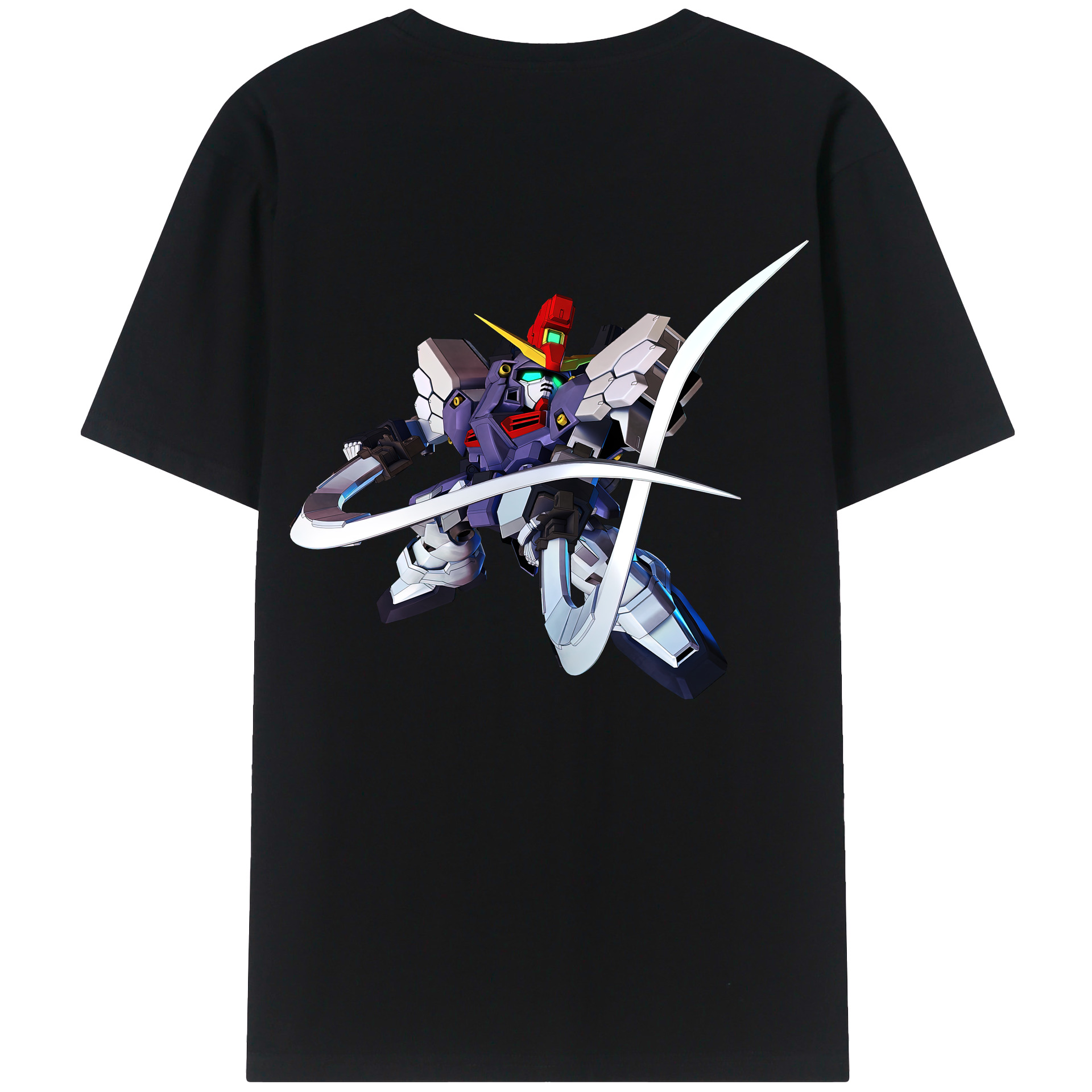 （画像用） 機動戦士ガンダム Mobile Suit Gundam 綿100％ メンズ半袖Tシャツ（バックプリント） 通気性