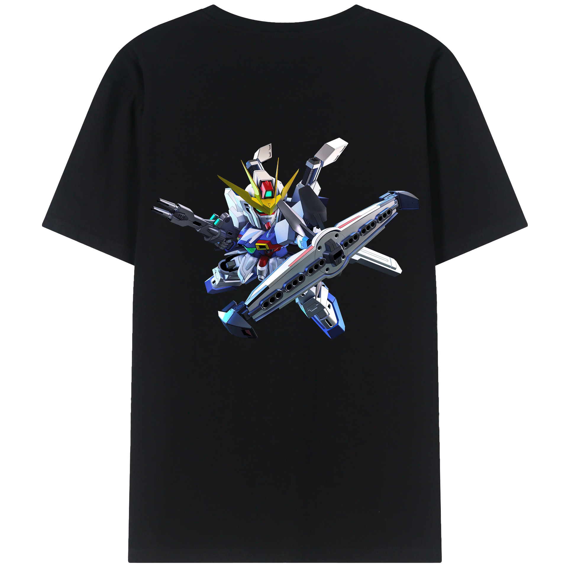 （画像用） 機動戦士ガンダム Mobile Suit Gundam 綿100％ メンズ半袖Tシャツ（バックプリント） 通気性