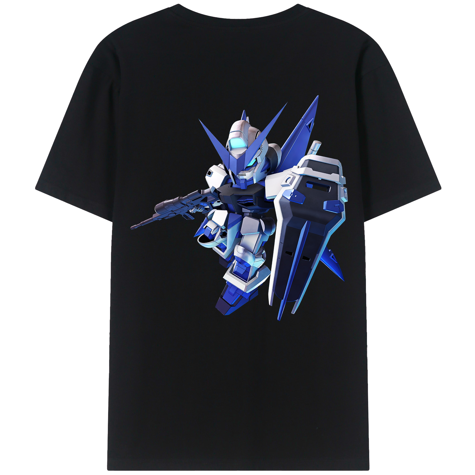（画像用） 機動戦士ガンダム Mobile Suit Gundam 綿100％ メンズ半袖Tシャツ（バックプリント） 通気性