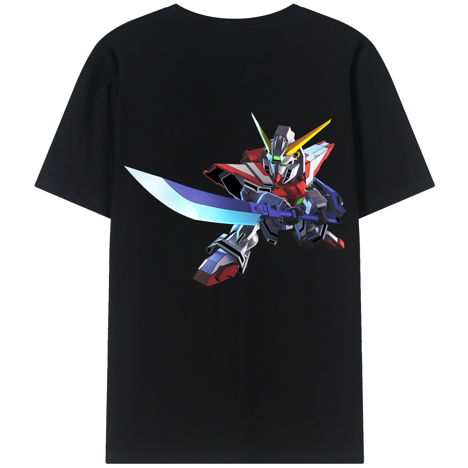 （画像用） 機動戦士ガンダム Mobile Suit Gundam 綿100％ メンズ半袖Tシャツ（バックプリント） 通気性