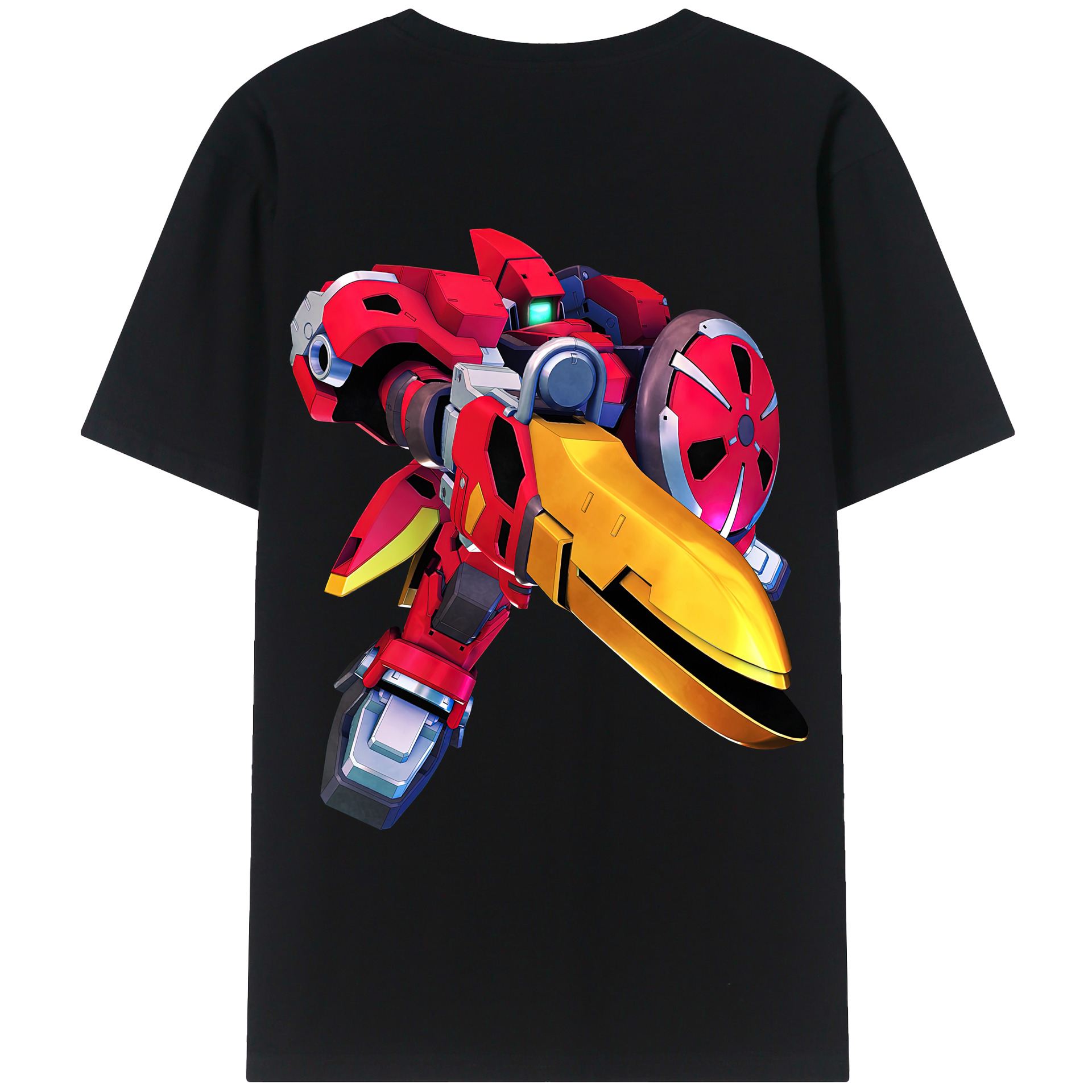 （画像用） 機動戦士ガンダム Mobile Suit Gundam 綿100％ メンズ半袖Tシャツ（バックプリント） 通気性