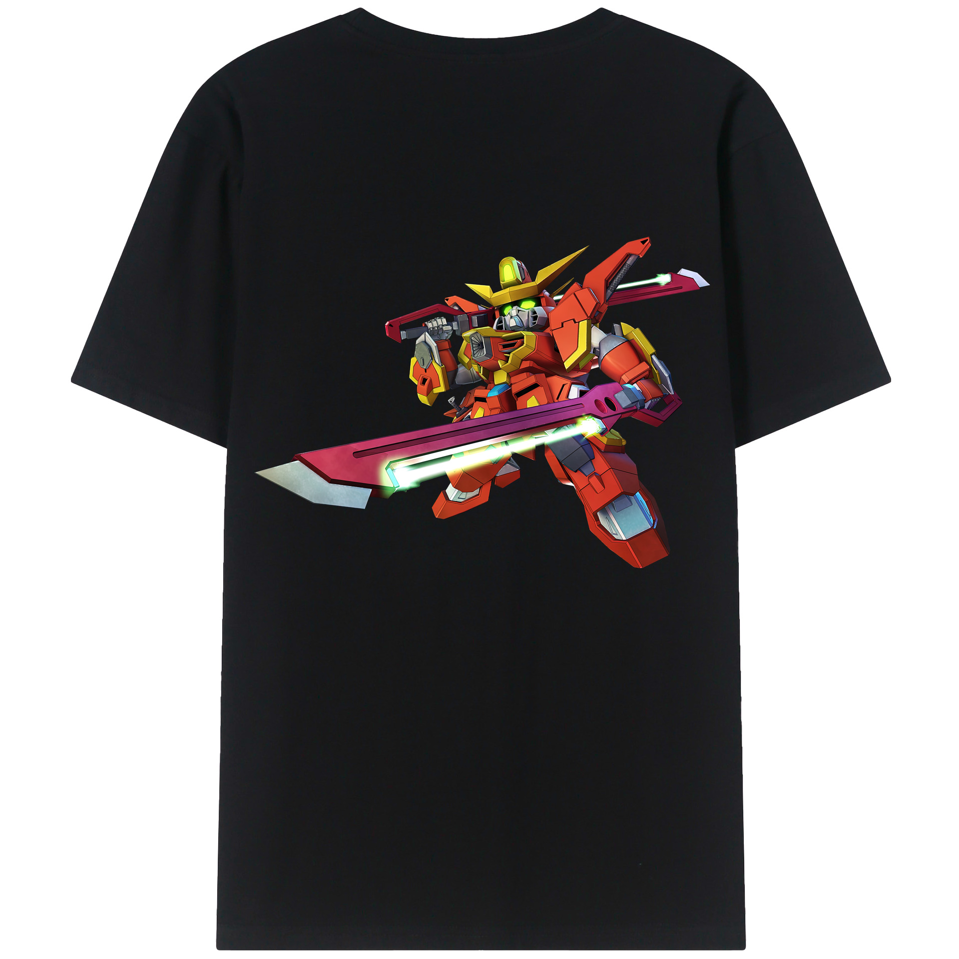 （画像用） 機動戦士ガンダム Mobile Suit Gundam 綿100％ メンズ半袖Tシャツ（バックプリント） 通気性