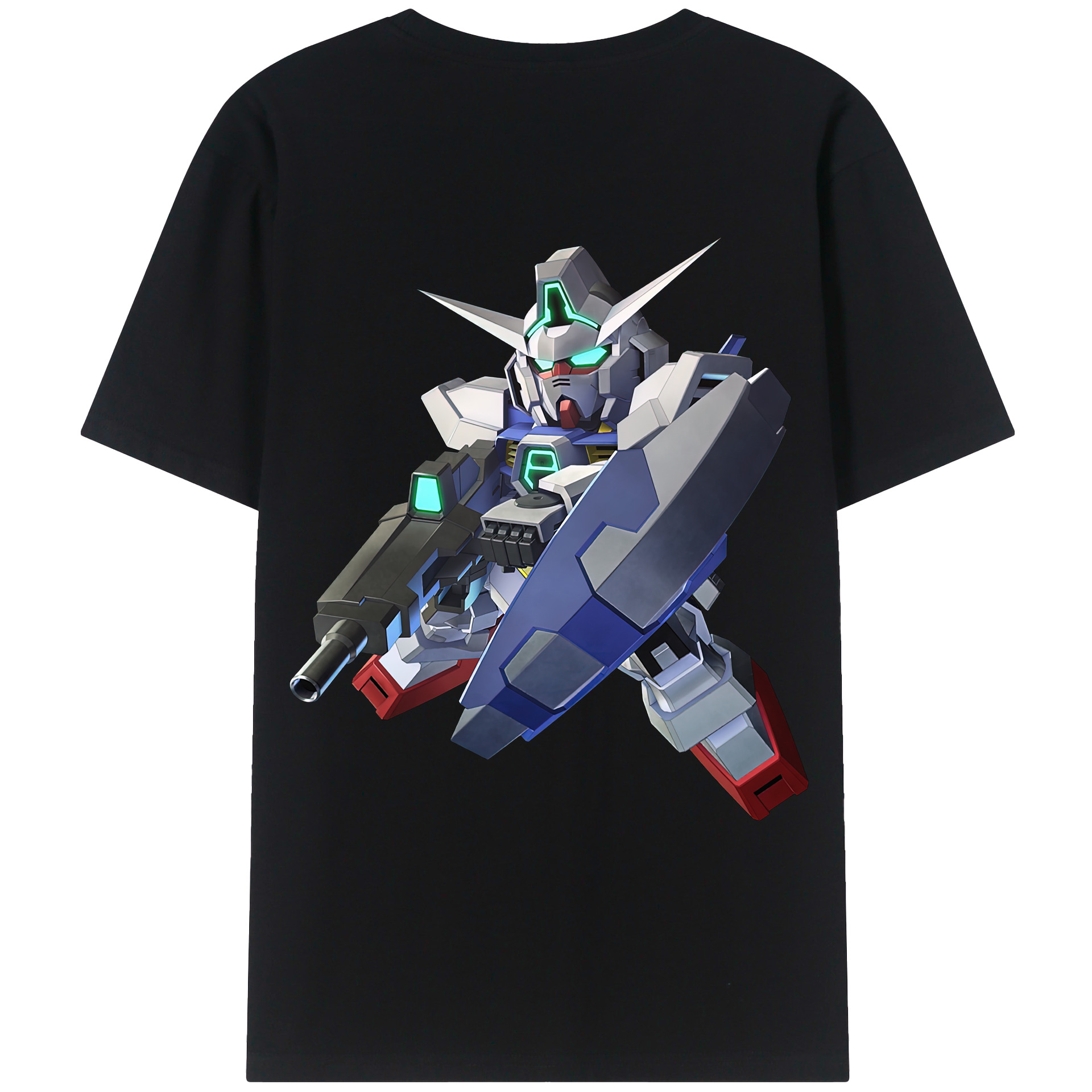 （画像用） 機動戦士ガンダム Mobile Suit Gundam 綿100％ メンズ半袖Tシャツ（バックプリント） 通気性