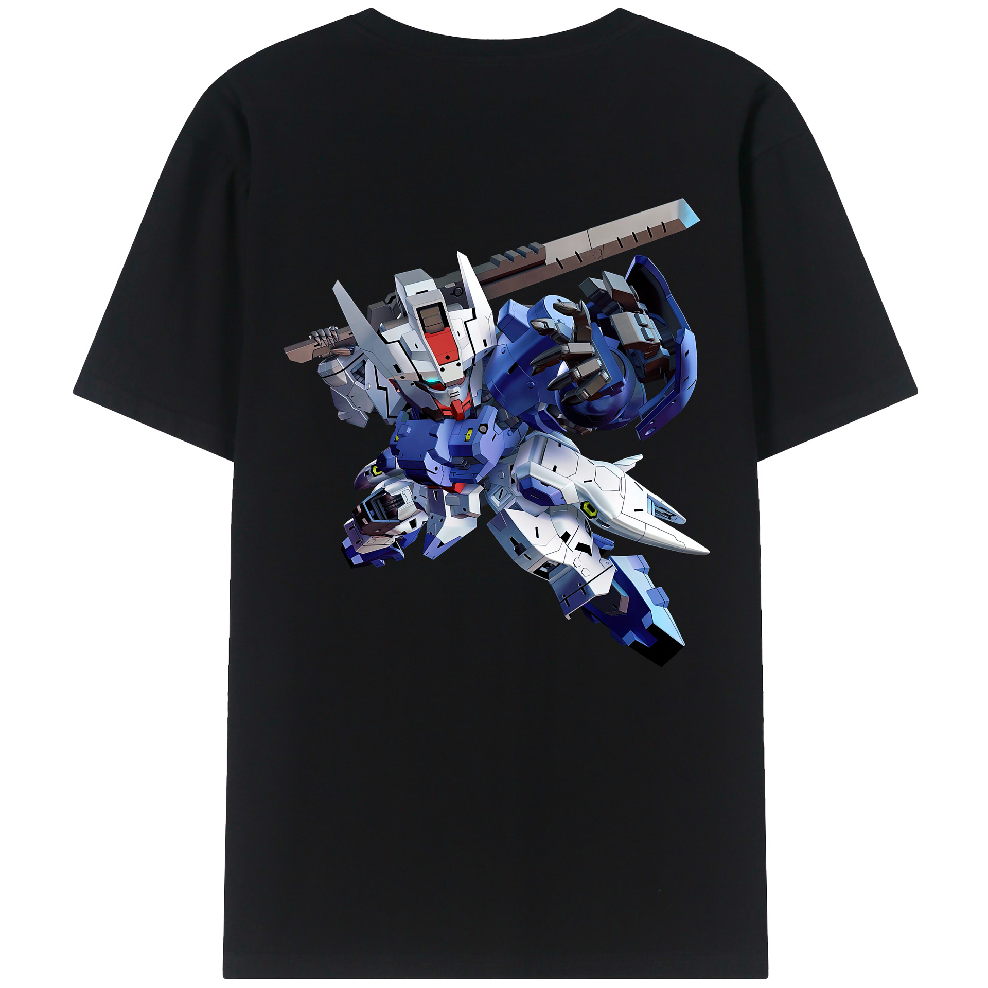 （画像用） 機動戦士ガンダム Mobile Suit Gundam 綿100％ メンズ半袖Tシャツ（バックプリント） 通気性
