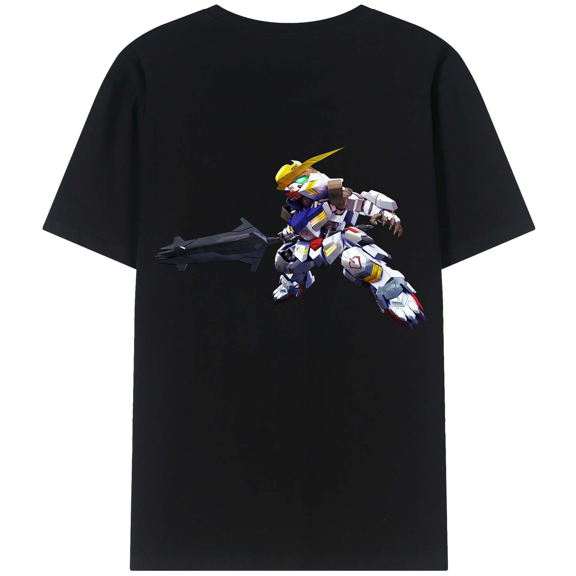 （画像用） 機動戦士ガンダム Mobile Suit Gundam 綿100％ メンズ半袖Tシャツ（バックプリント） 通気性