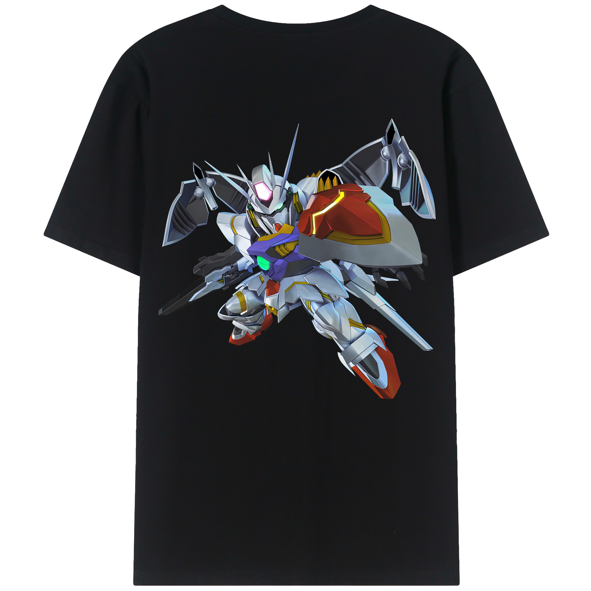 （画像用） 機動戦士ガンダム Mobile Suit Gundam 綿100％ メンズ半袖Tシャツ（バックプリント） 通気性