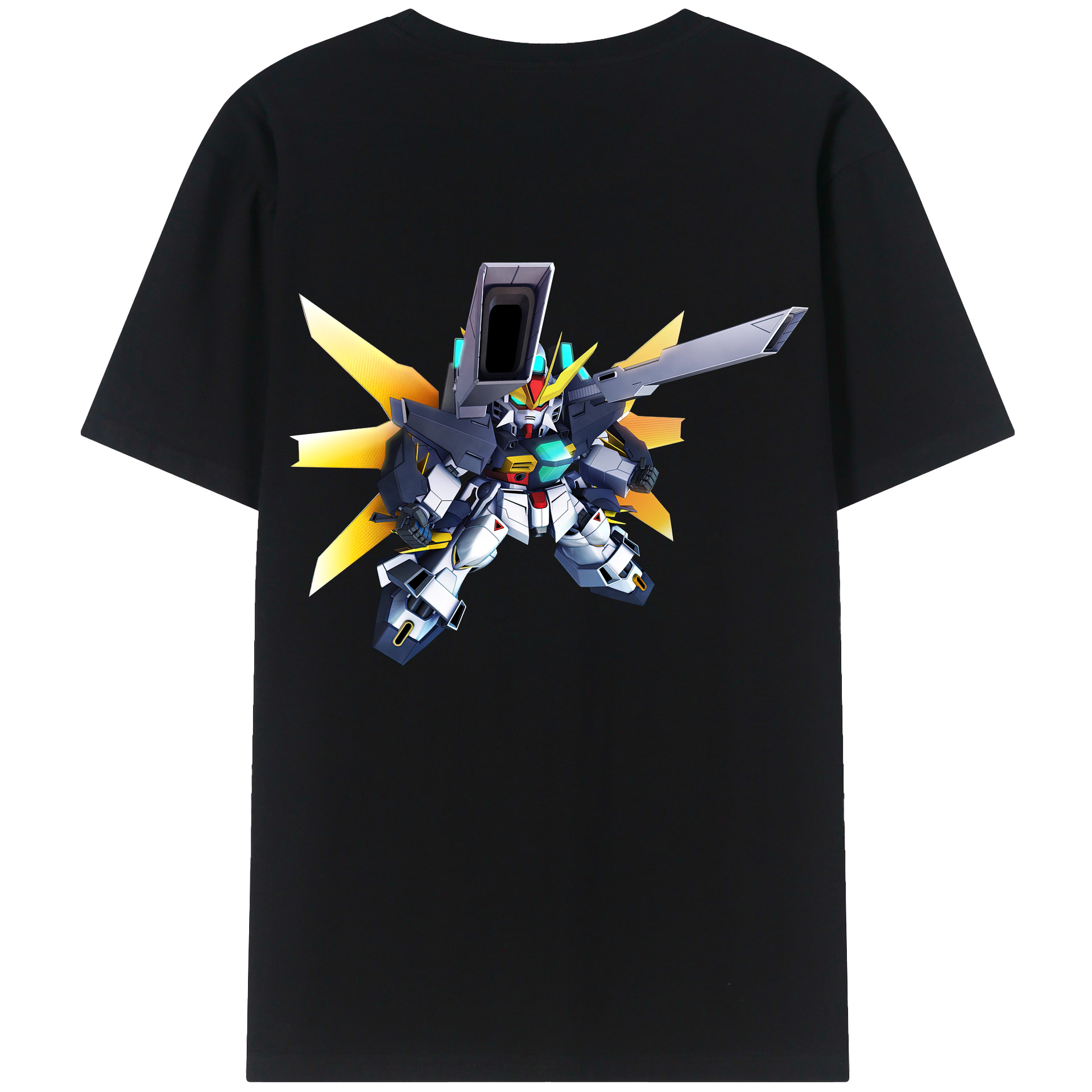 （画像用） 機動戦士ガンダム Mobile Suit Gundam 綿100％ メンズ半袖Tシャツ（バックプリント） 通気性