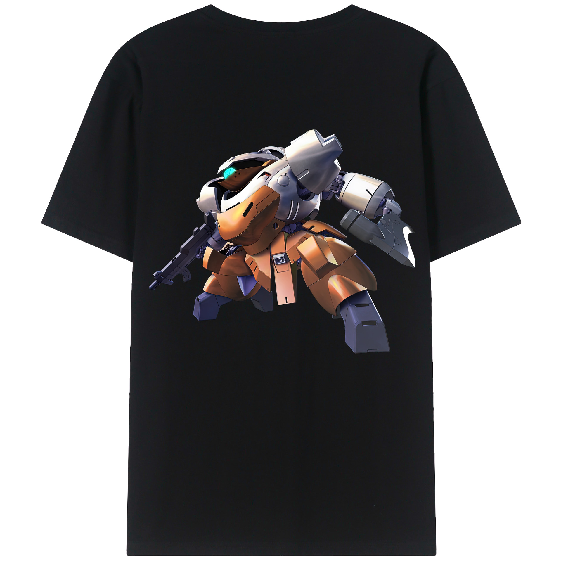 （画像用） 機動戦士ガンダム Mobile Suit Gundam 綿100％ メンズ半袖Tシャツ（バックプリント） 通気性