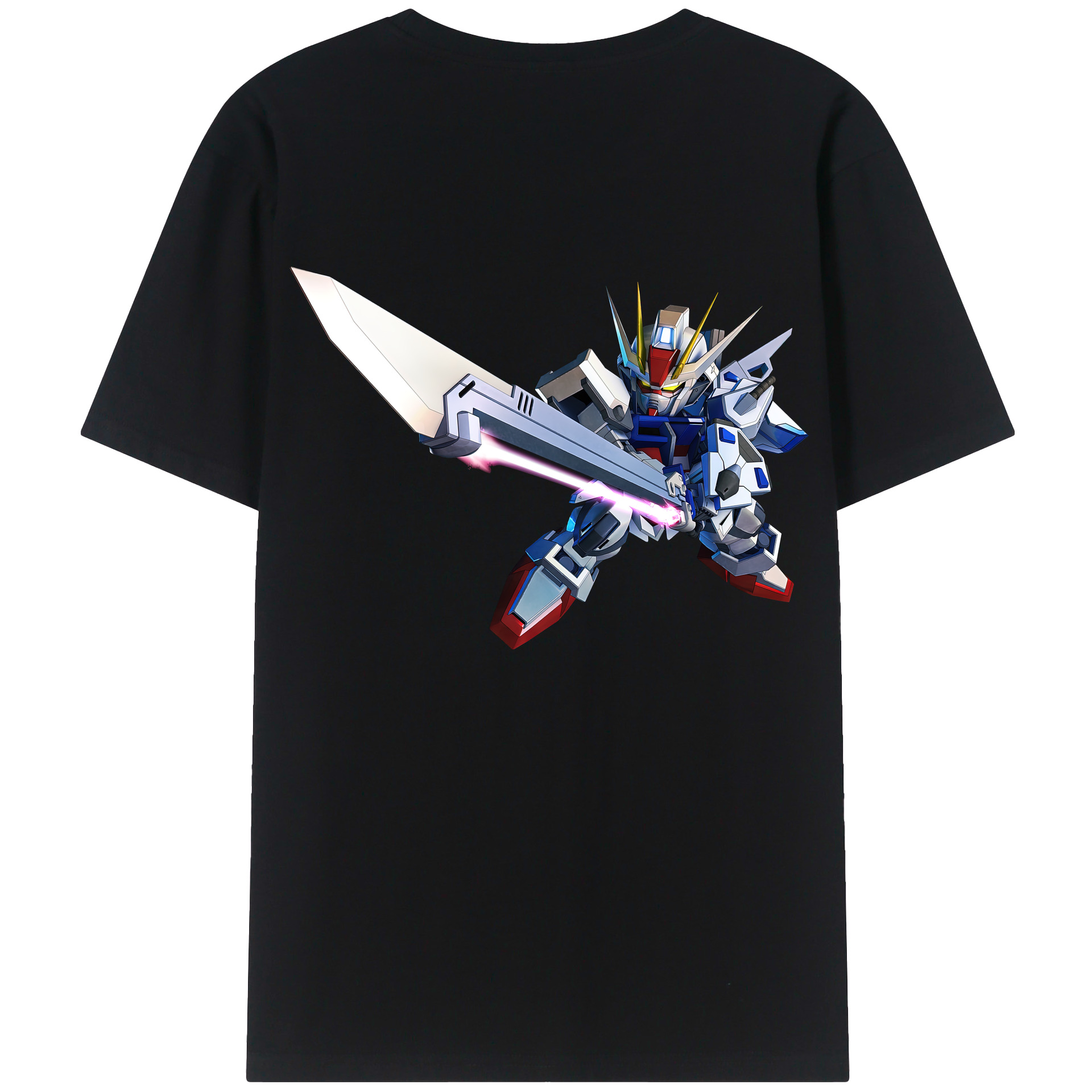 （画像用） 機動戦士ガンダム Mobile Suit Gundam 綿100％ メンズ半袖Tシャツ（バックプリント） 通気性