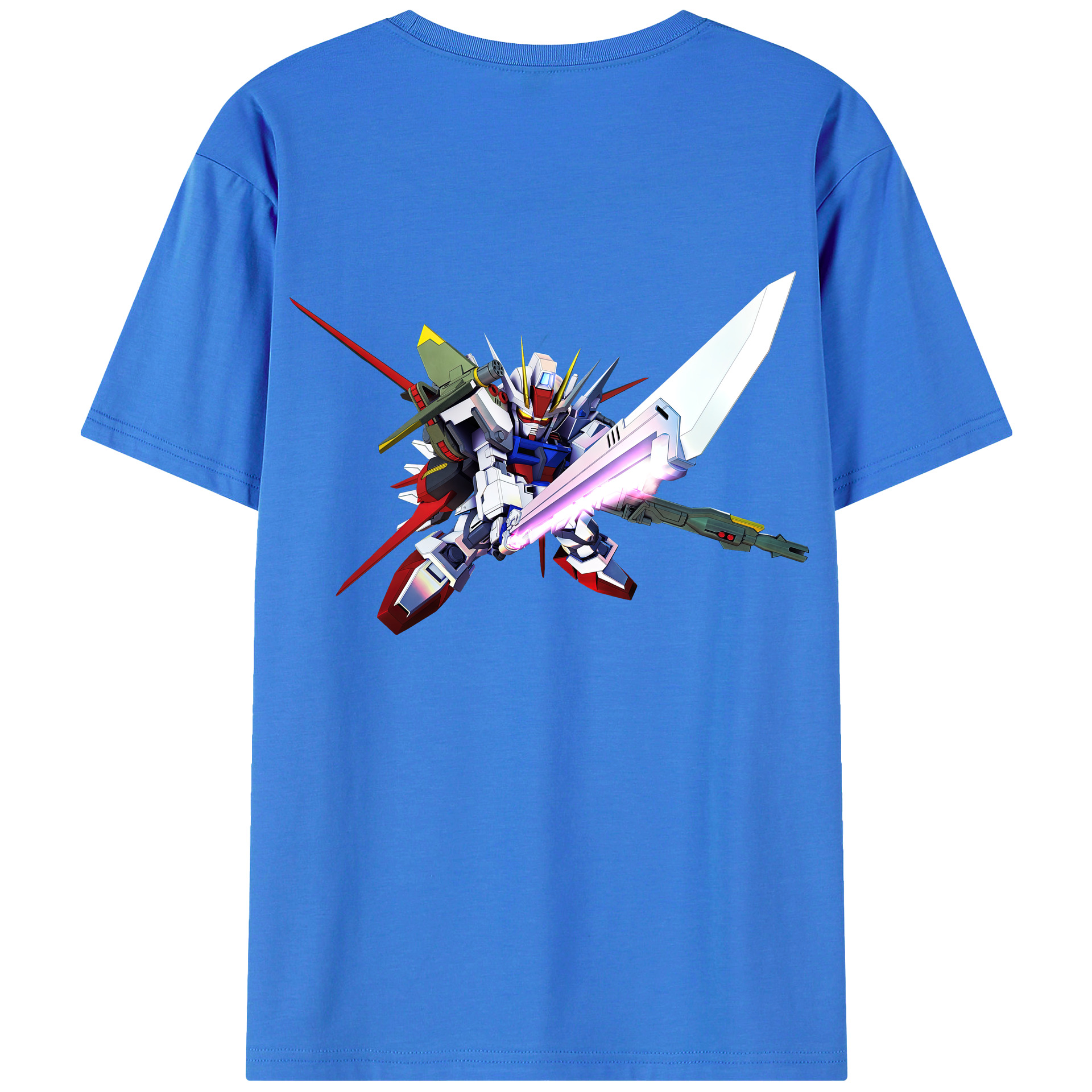 （画像用） 機動戦士ガンダム Mobile Suit Gundam 綿100％ メンズ半袖Tシャツ（バックプリント） 通気性