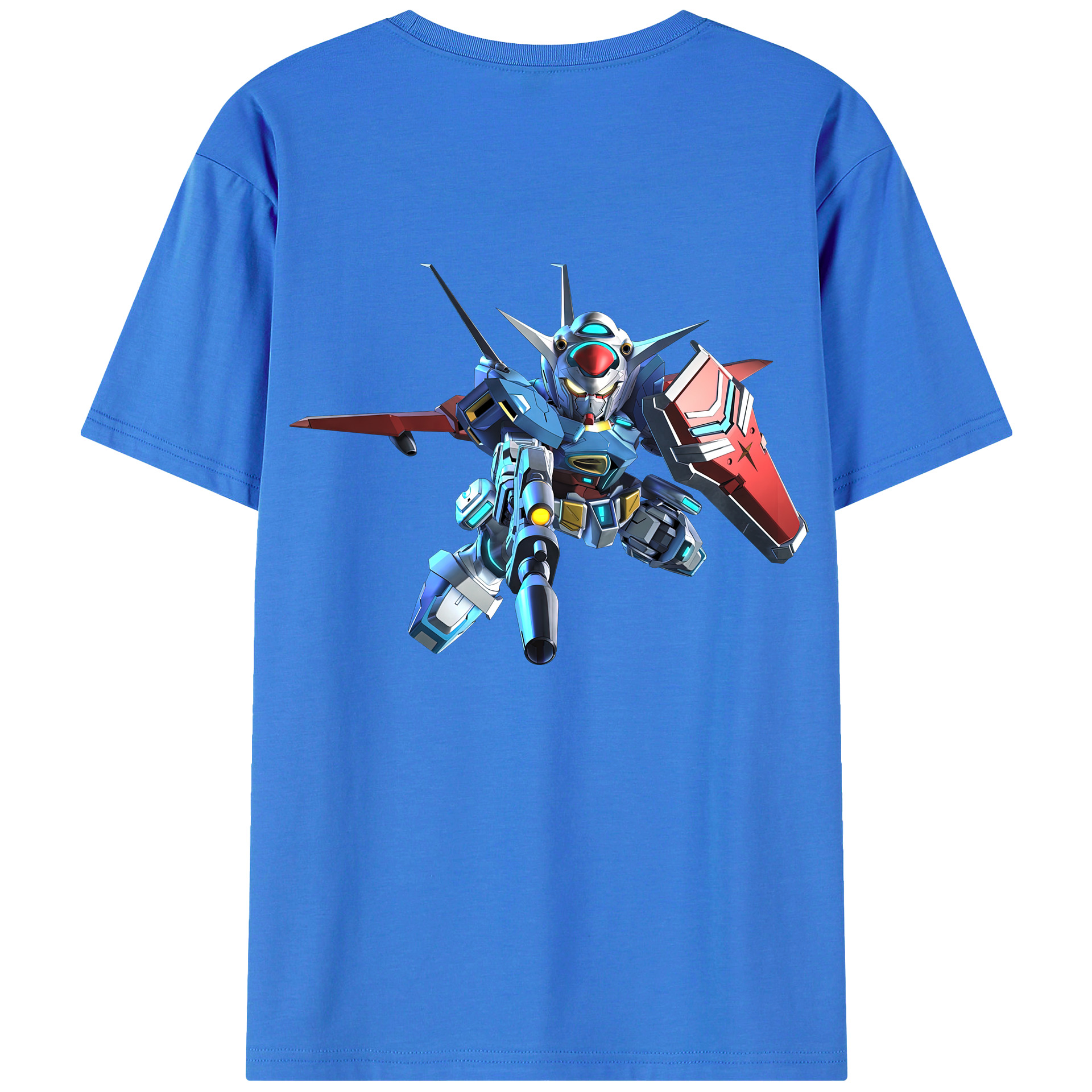 （画像用） 機動戦士ガンダム Mobile Suit Gundam 綿100％ メンズ半袖Tシャツ（バックプリント） 通気性