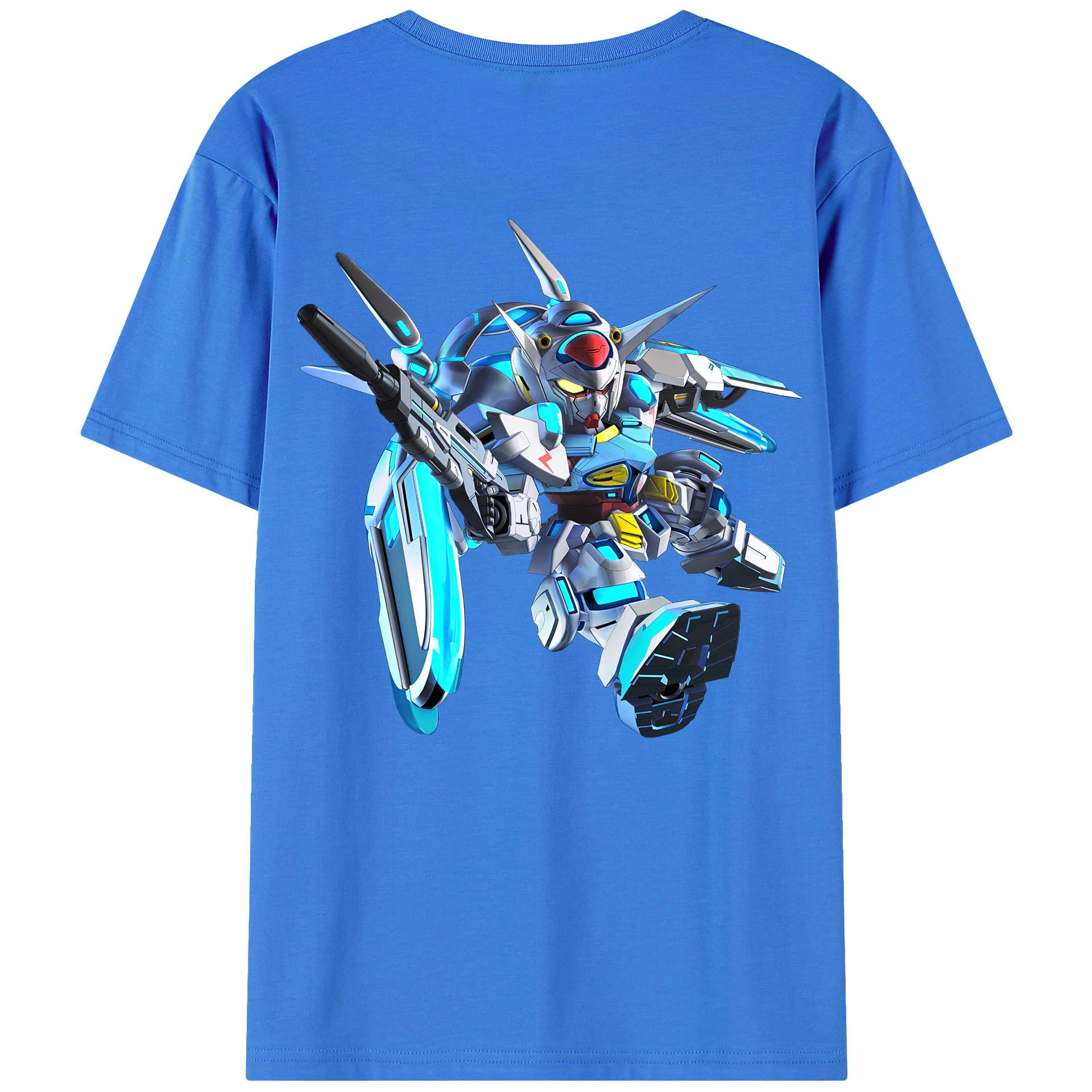 （画像用） 機動戦士ガンダム Mobile Suit Gundam 綿100％ メンズ半袖Tシャツ（バックプリント） 通気性