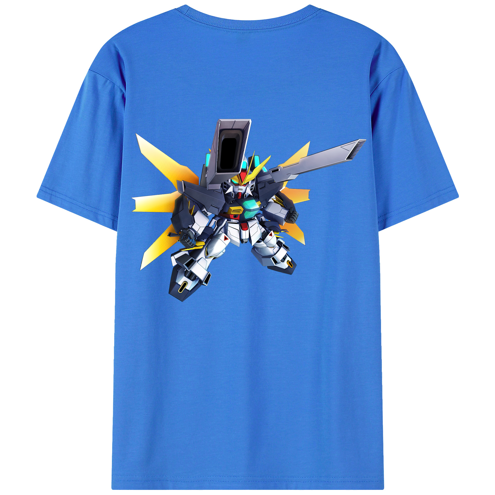 （画像用） 機動戦士ガンダム Mobile Suit Gundam 綿100％ メンズ半袖Tシャツ（バックプリント） 通気性