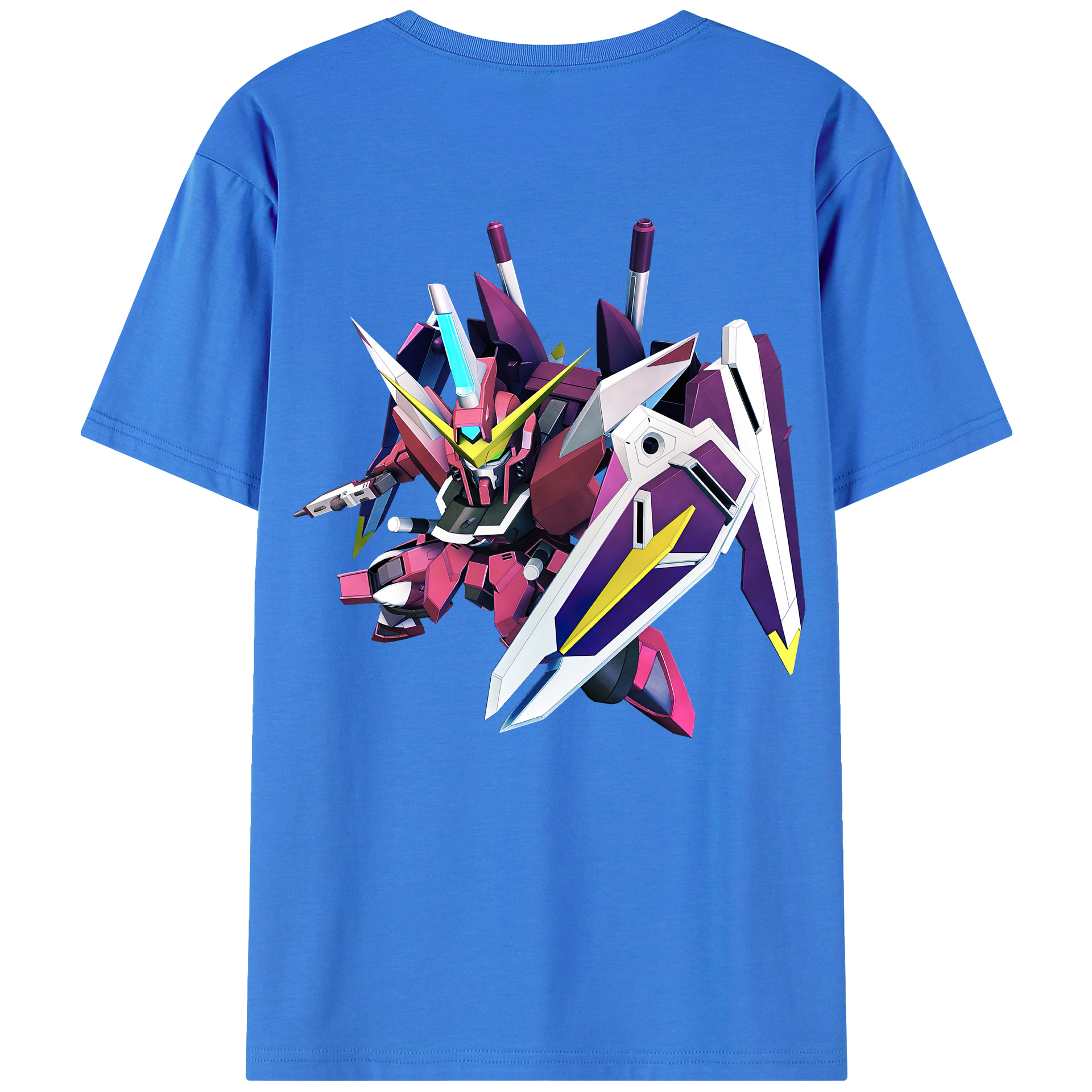 （画像用） 機動戦士ガンダム Mobile Suit Gundam 綿100％ メンズ半袖Tシャツ（バックプリント） 通気性