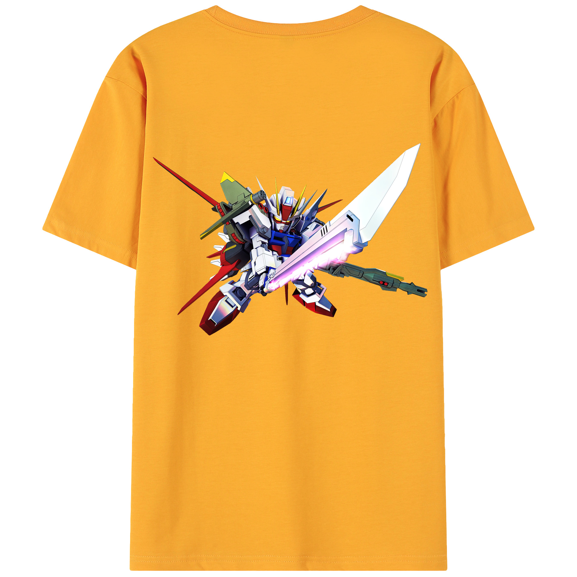 （画像用） 機動戦士ガンダム Mobile Suit Gundam 綿100％ メンズ半袖Tシャツ（バックプリント） 通気性