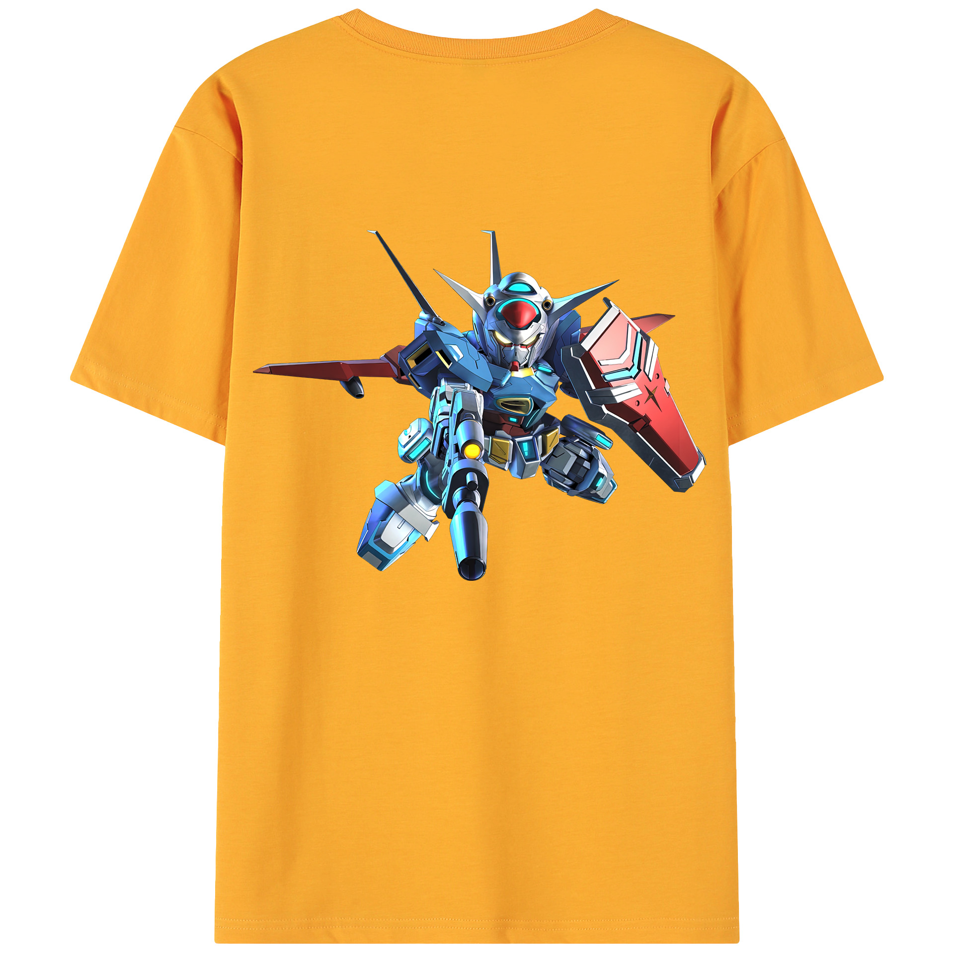 （画像用） 機動戦士ガンダム Mobile Suit Gundam 綿100％ メンズ半袖Tシャツ（バックプリント） 通気性