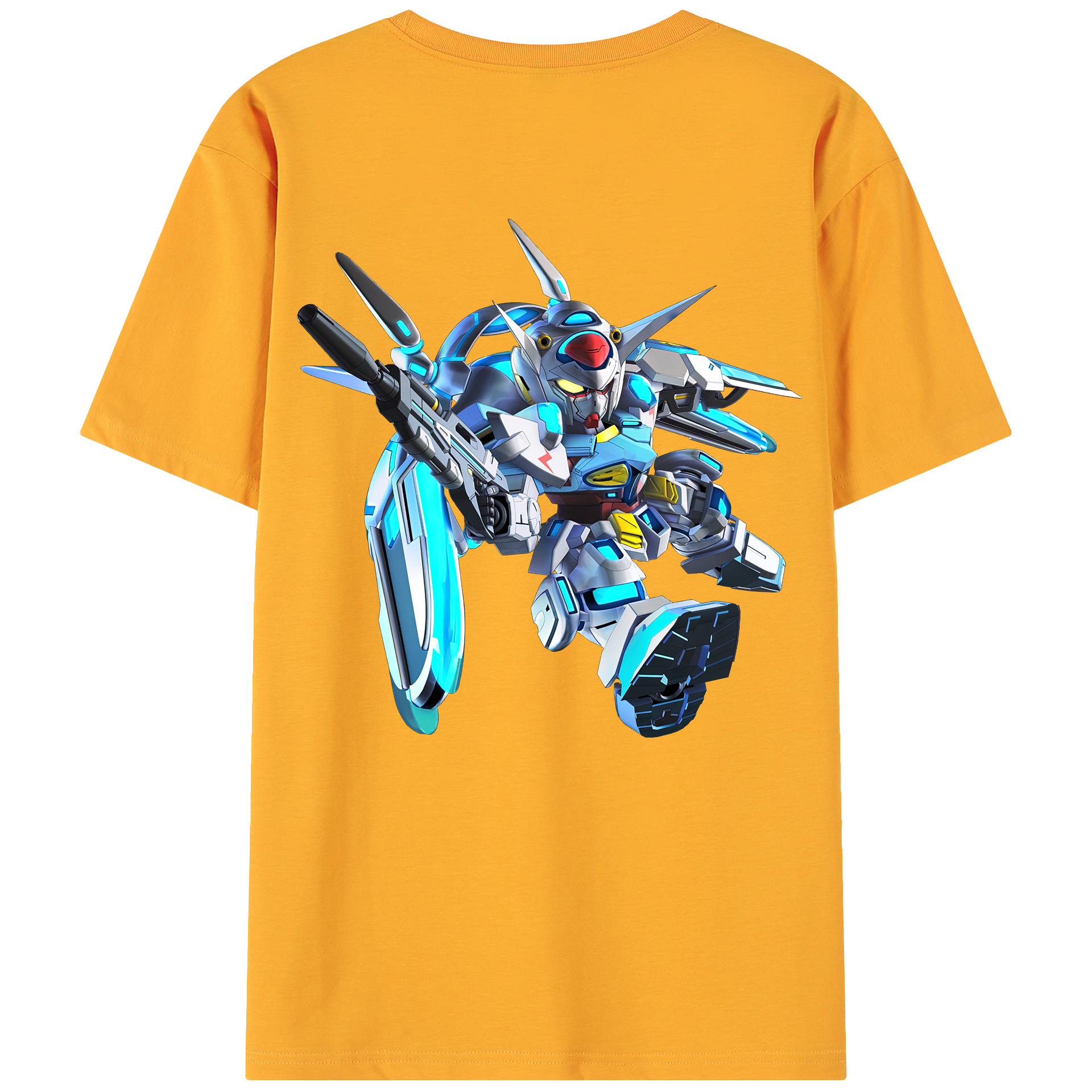 （画像用） 機動戦士ガンダム Mobile Suit Gundam 綿100％ メンズ半袖Tシャツ（バックプリント） 通気性