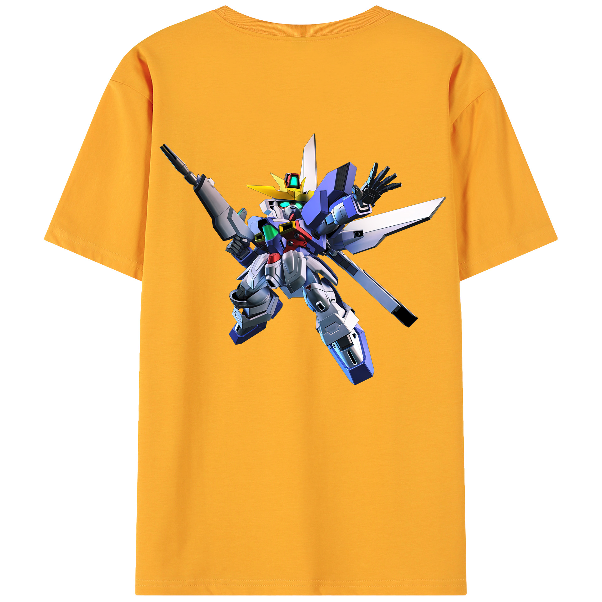 （画像用） 機動戦士ガンダム Mobile Suit Gundam 綿100％ メンズ半袖Tシャツ（バックプリント） 通気性