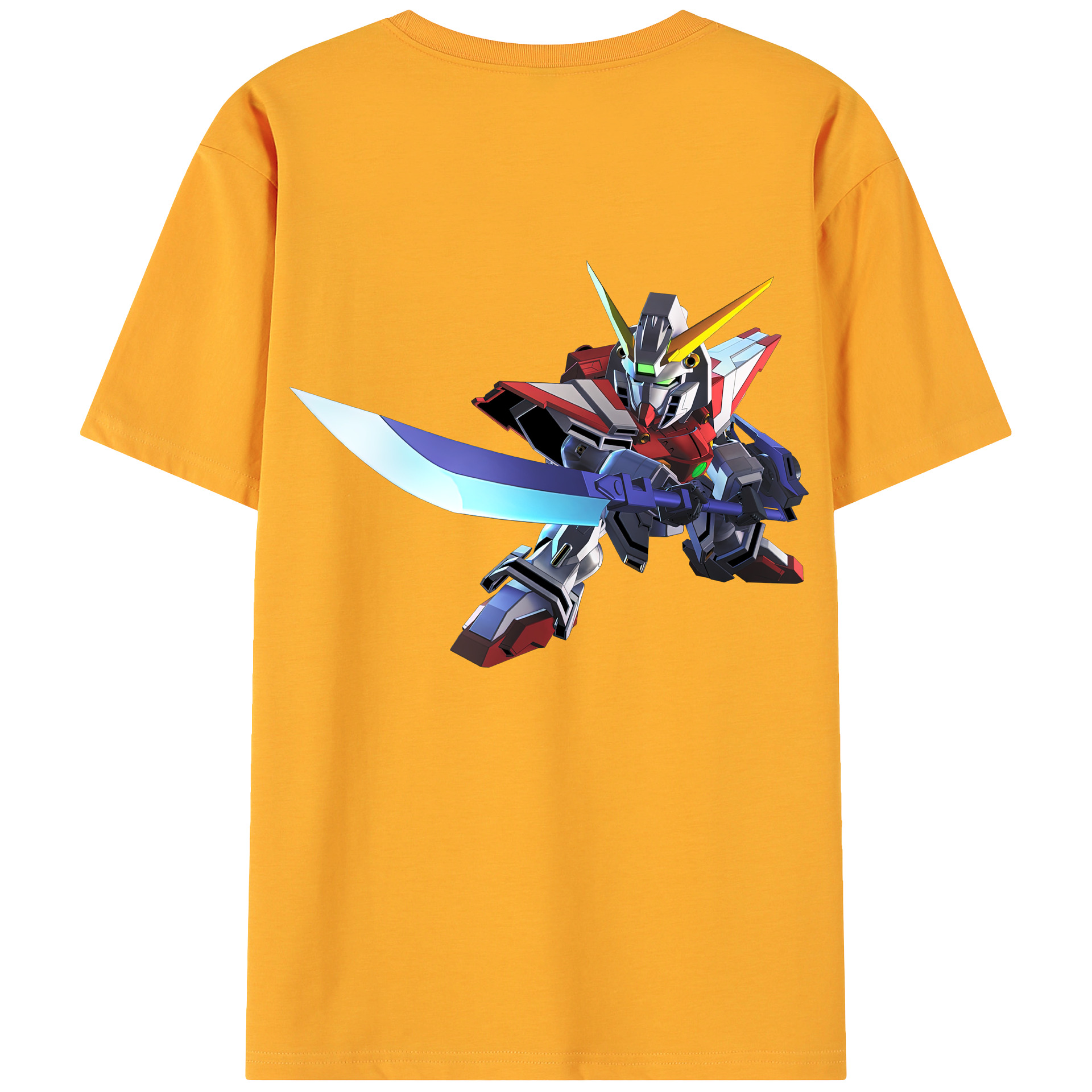 （画像用） 機動戦士ガンダム Mobile Suit Gundam 綿100％ メンズ半袖Tシャツ（バックプリント） 通気性