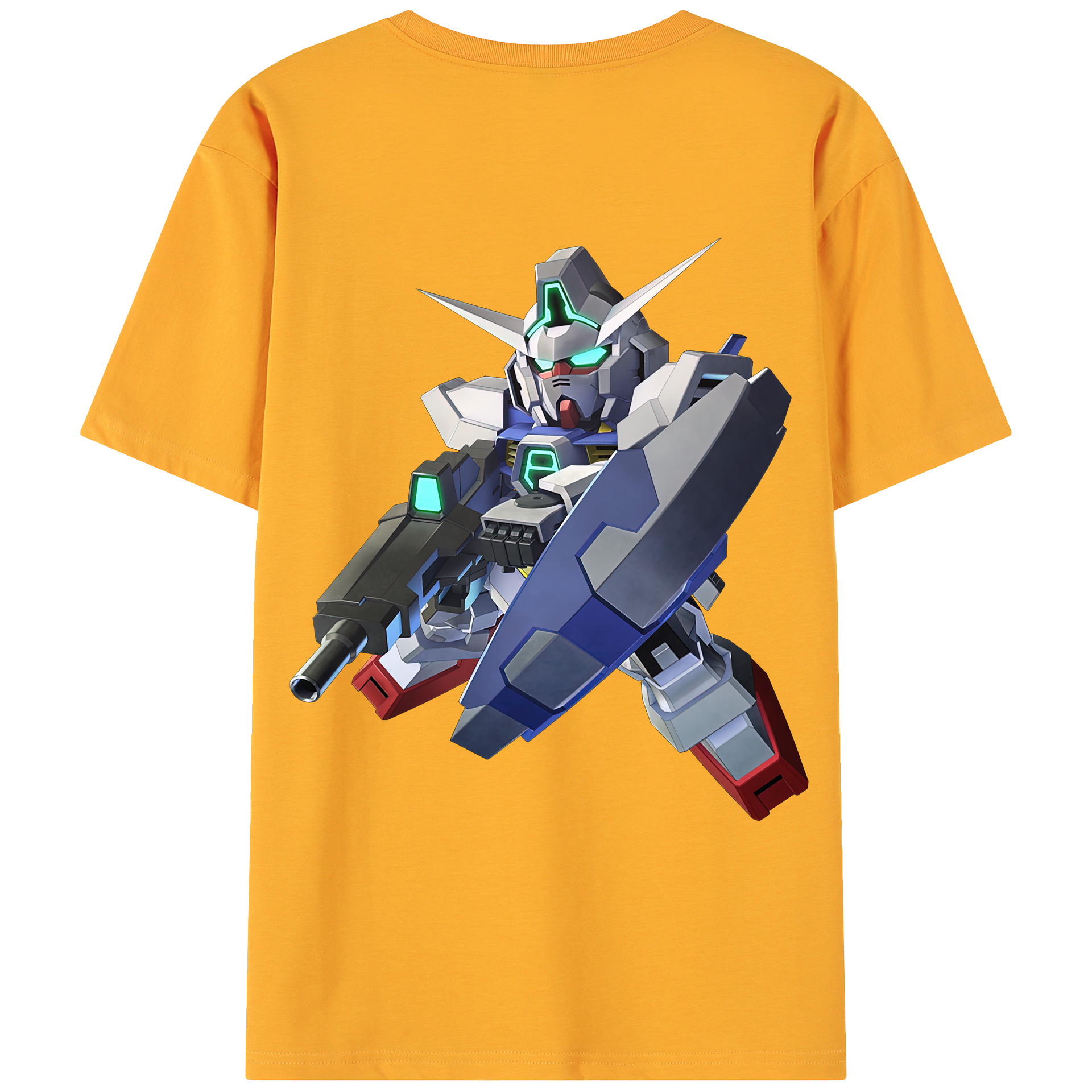（画像用） 機動戦士ガンダム Mobile Suit Gundam 綿100％ メンズ半袖Tシャツ（バックプリント） 通気性