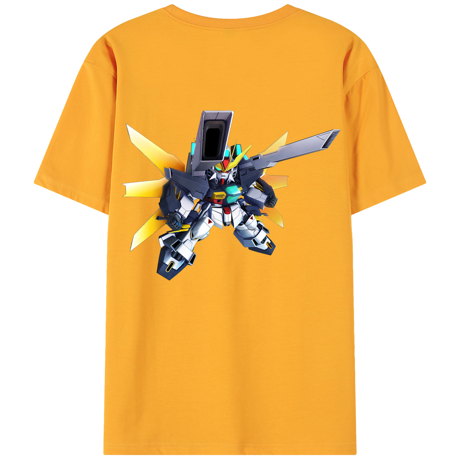 （画像用） 機動戦士ガンダム Mobile Suit Gundam 綿100％ メンズ半袖Tシャツ（バックプリント） 通気性