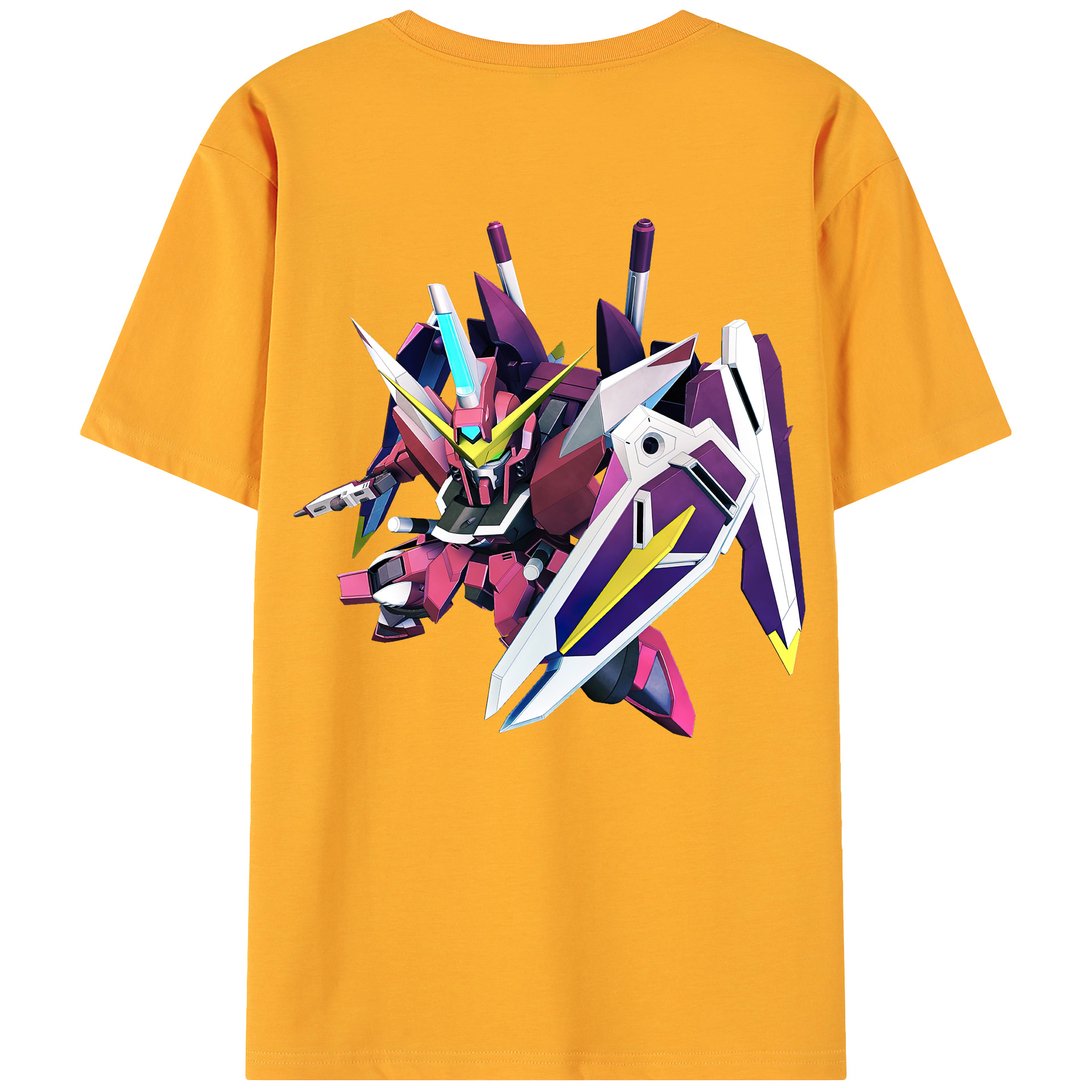 （画像用） 機動戦士ガンダム Mobile Suit Gundam 綿100％ メンズ半袖Tシャツ（バックプリント） 通気性