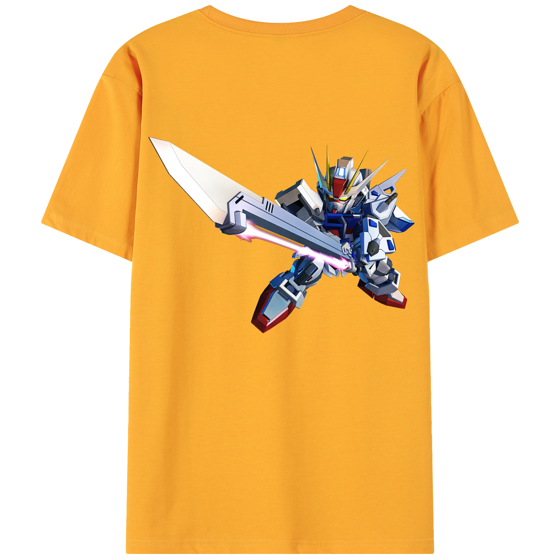（画像用） 機動戦士ガンダム Mobile Suit Gundam 綿100％ メンズ半袖Tシャツ（バックプリント） 通気性
