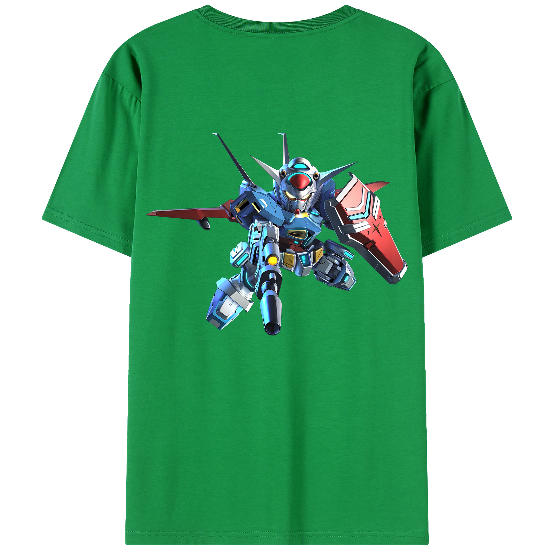 （画像用） 機動戦士ガンダム Mobile Suit Gundam 綿100％ メンズ半袖Tシャツ（バックプリント） 通気性
