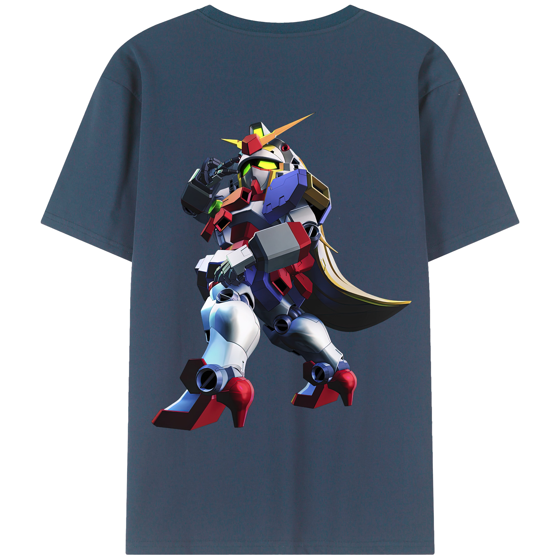 （画像用） 機動戦士ガンダム Mobile Suit Gundam 綿100％ メンズ半袖Tシャツ（バックプリント） 通気性