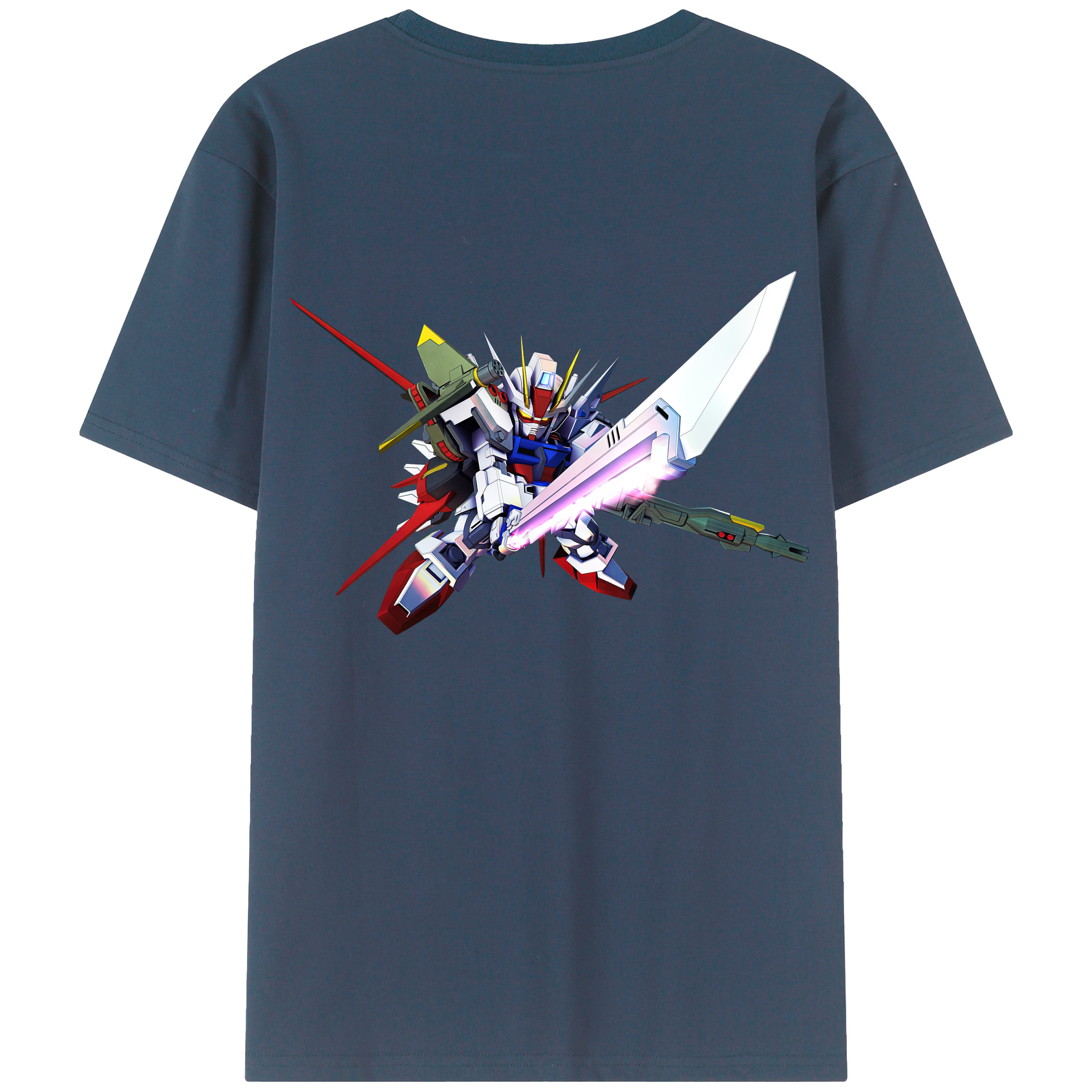 （画像用） 機動戦士ガンダム Mobile Suit Gundam 綿100％ メンズ半袖Tシャツ（バックプリント） 通気性