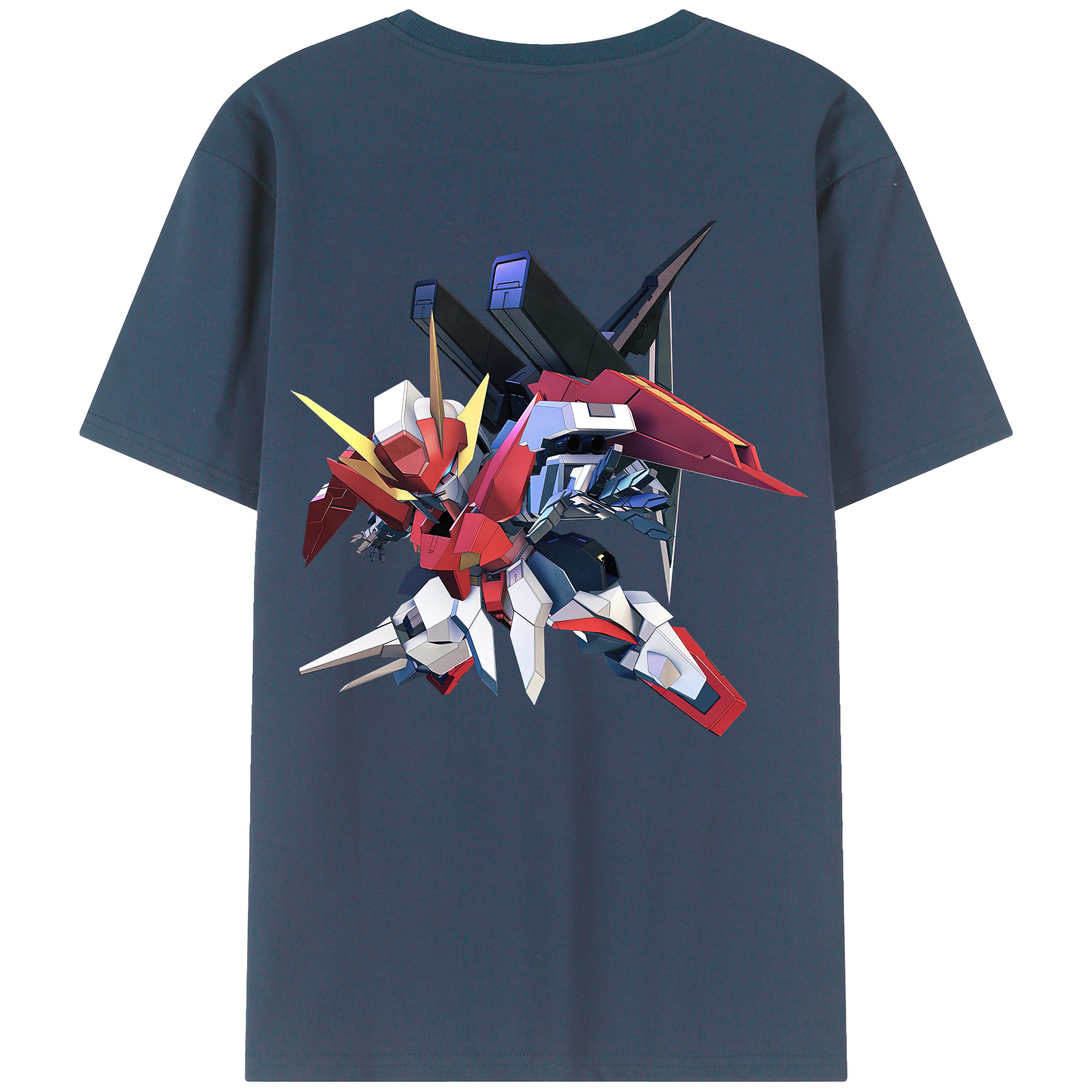 （画像用） 機動戦士ガンダム Mobile Suit Gundam 綿100％ メンズ半袖Tシャツ（バックプリント） 通気性