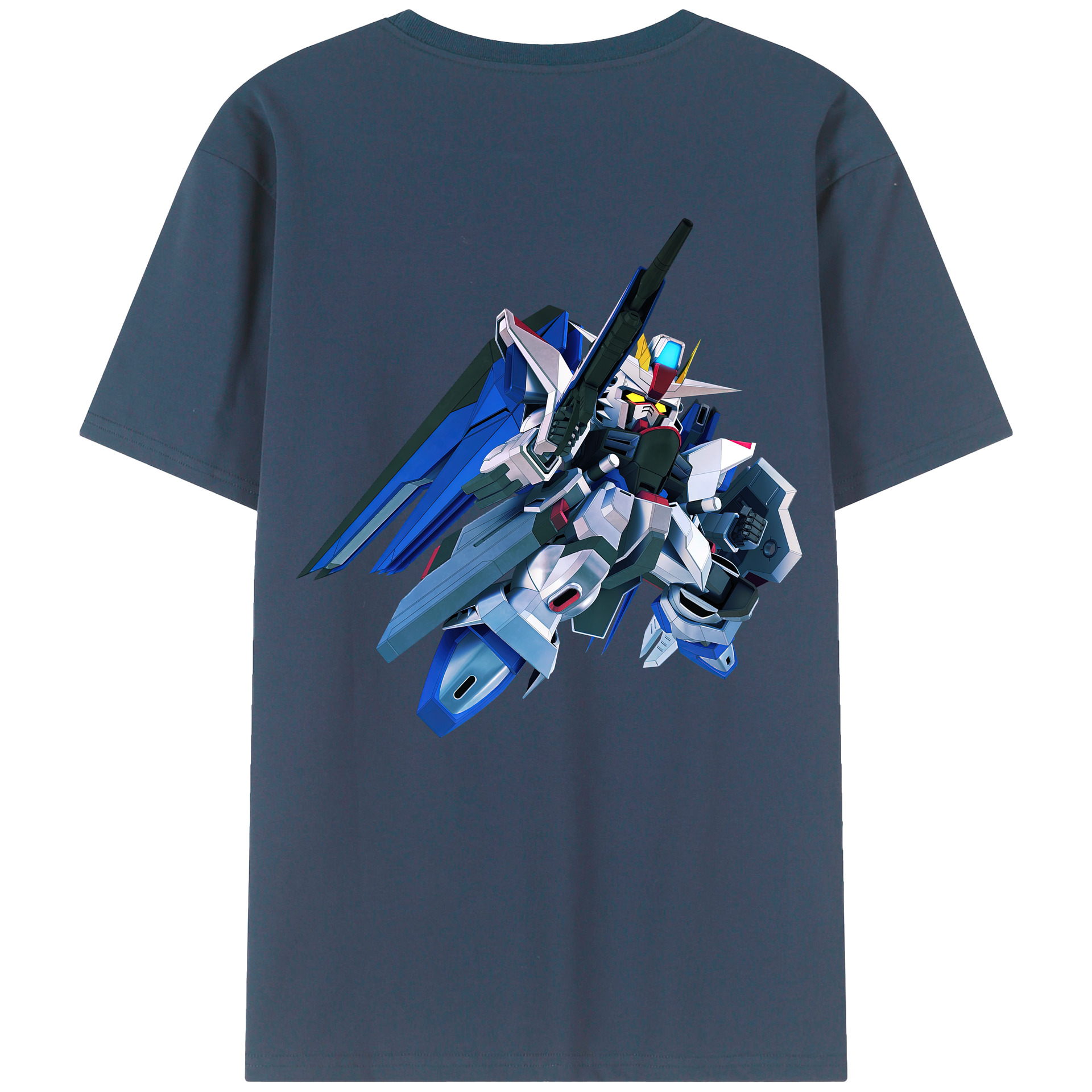 （画像用） 機動戦士ガンダム Mobile Suit Gundam 綿100％ メンズ半袖Tシャツ（バックプリント） 通気性