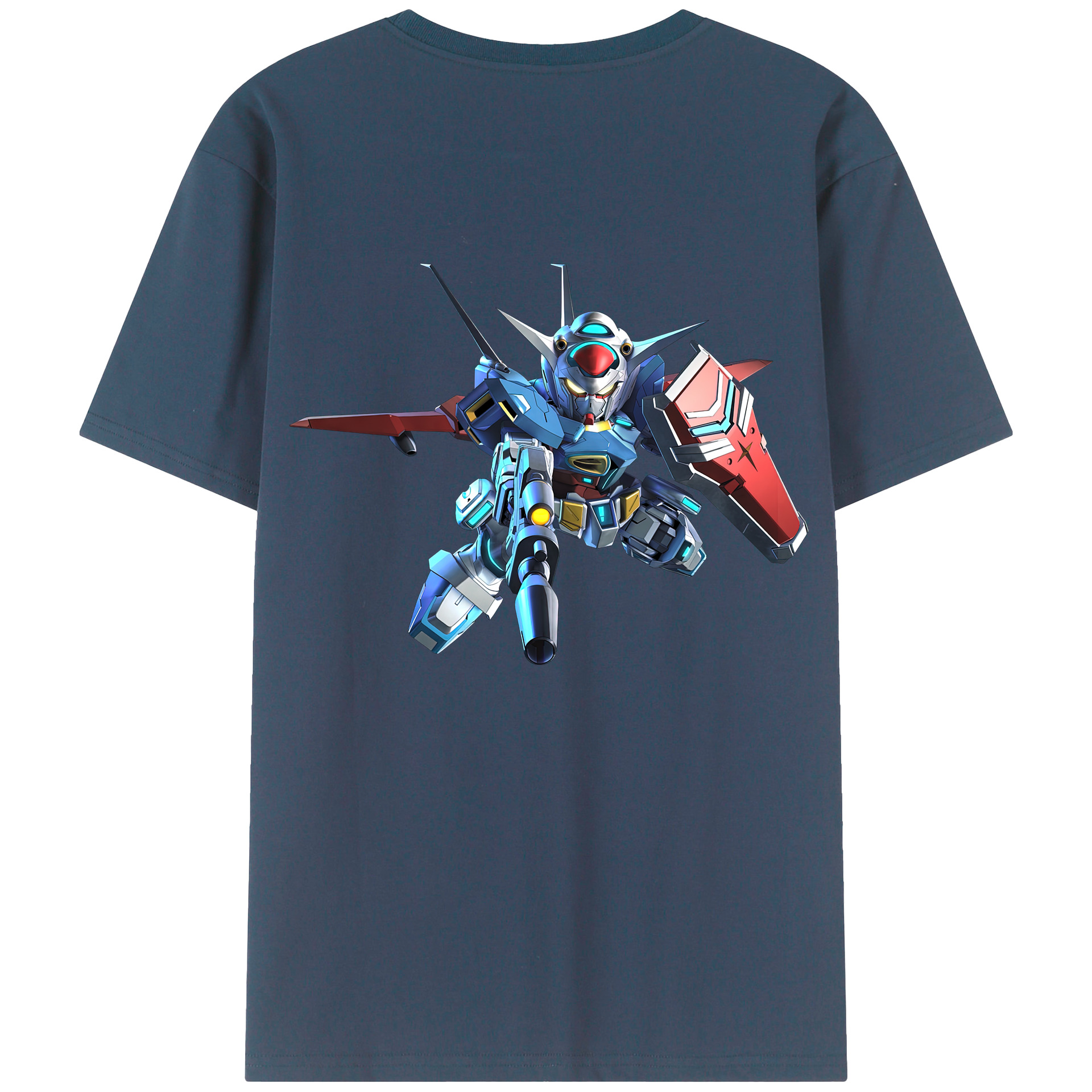 （画像用） 機動戦士ガンダム Mobile Suit Gundam 綿100％ メンズ半袖Tシャツ（バックプリント） 通気性