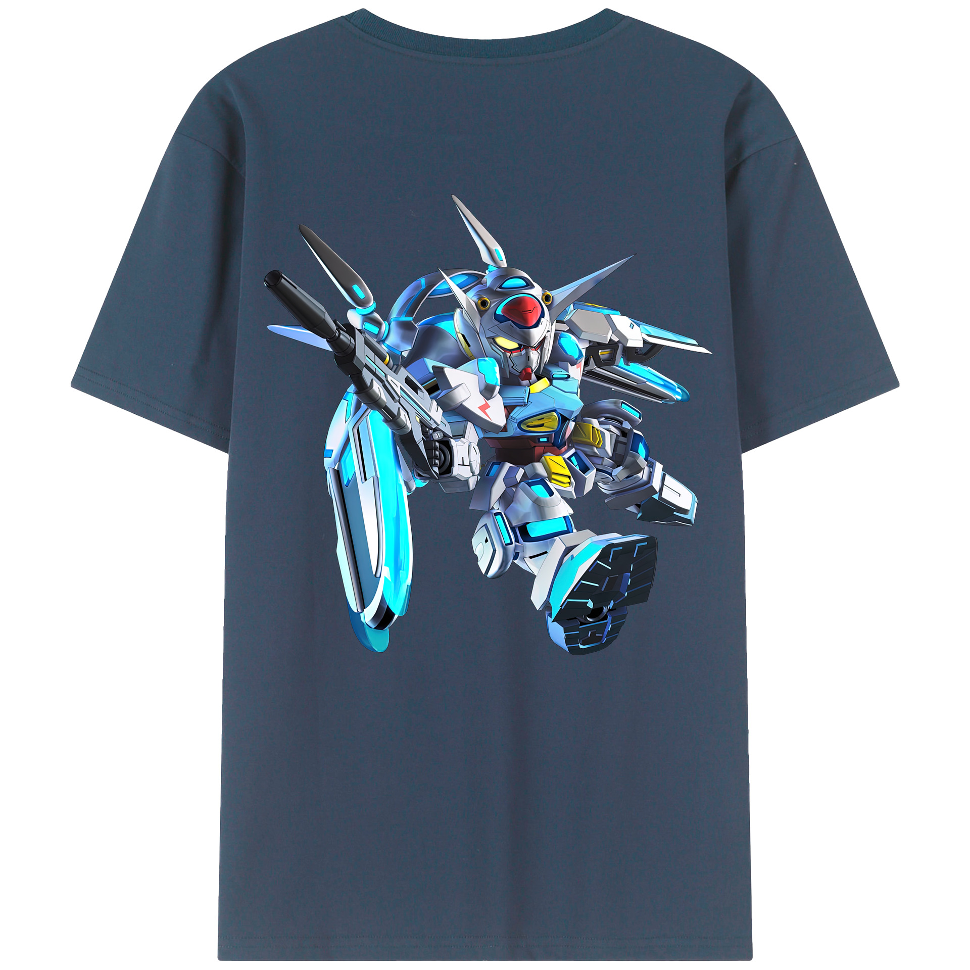 （画像用） 機動戦士ガンダム Mobile Suit Gundam 綿100％ メンズ半袖Tシャツ（バックプリント） 通気性