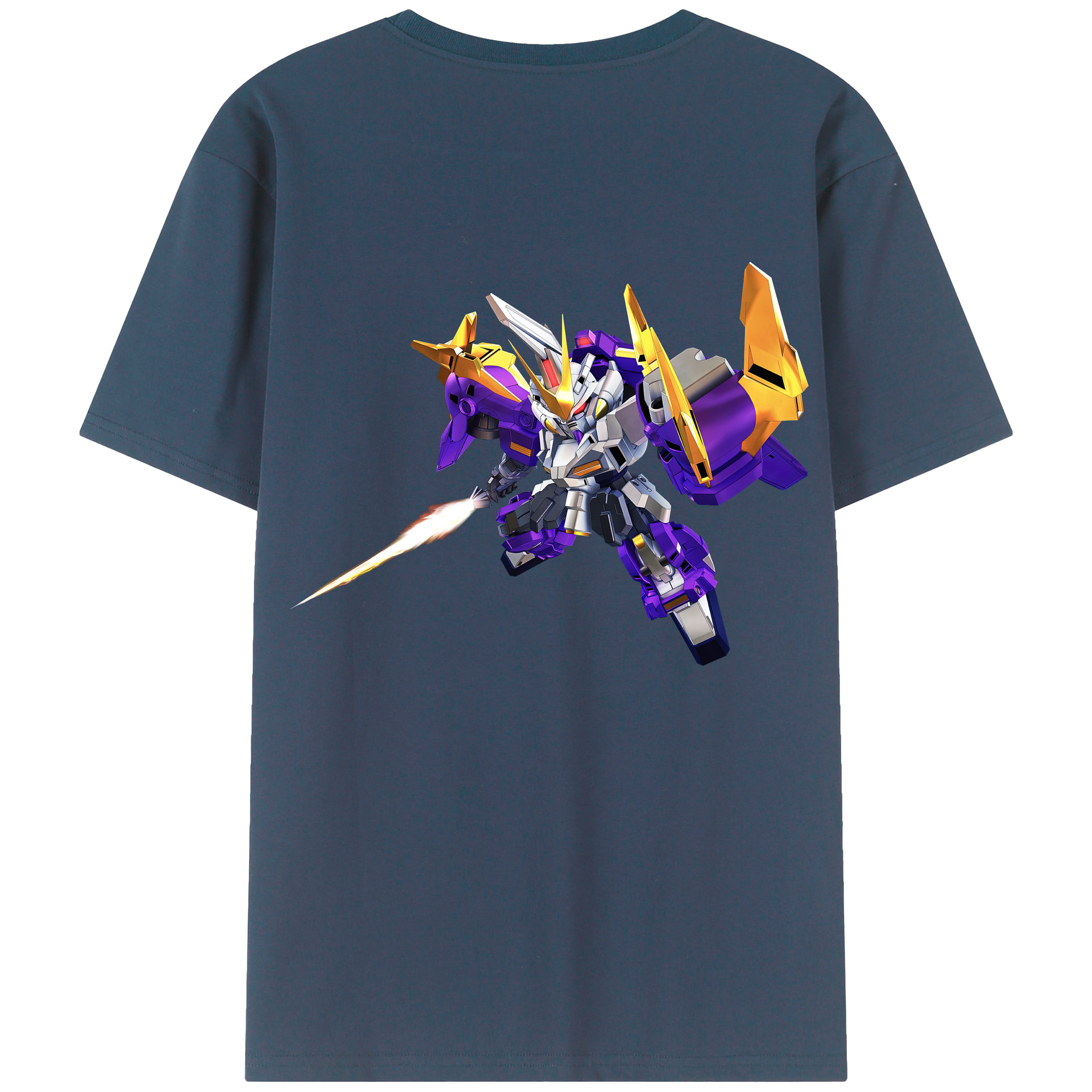 （画像用） 機動戦士ガンダム Mobile Suit Gundam 綿100％ メンズ半袖Tシャツ（バックプリント） 通気性