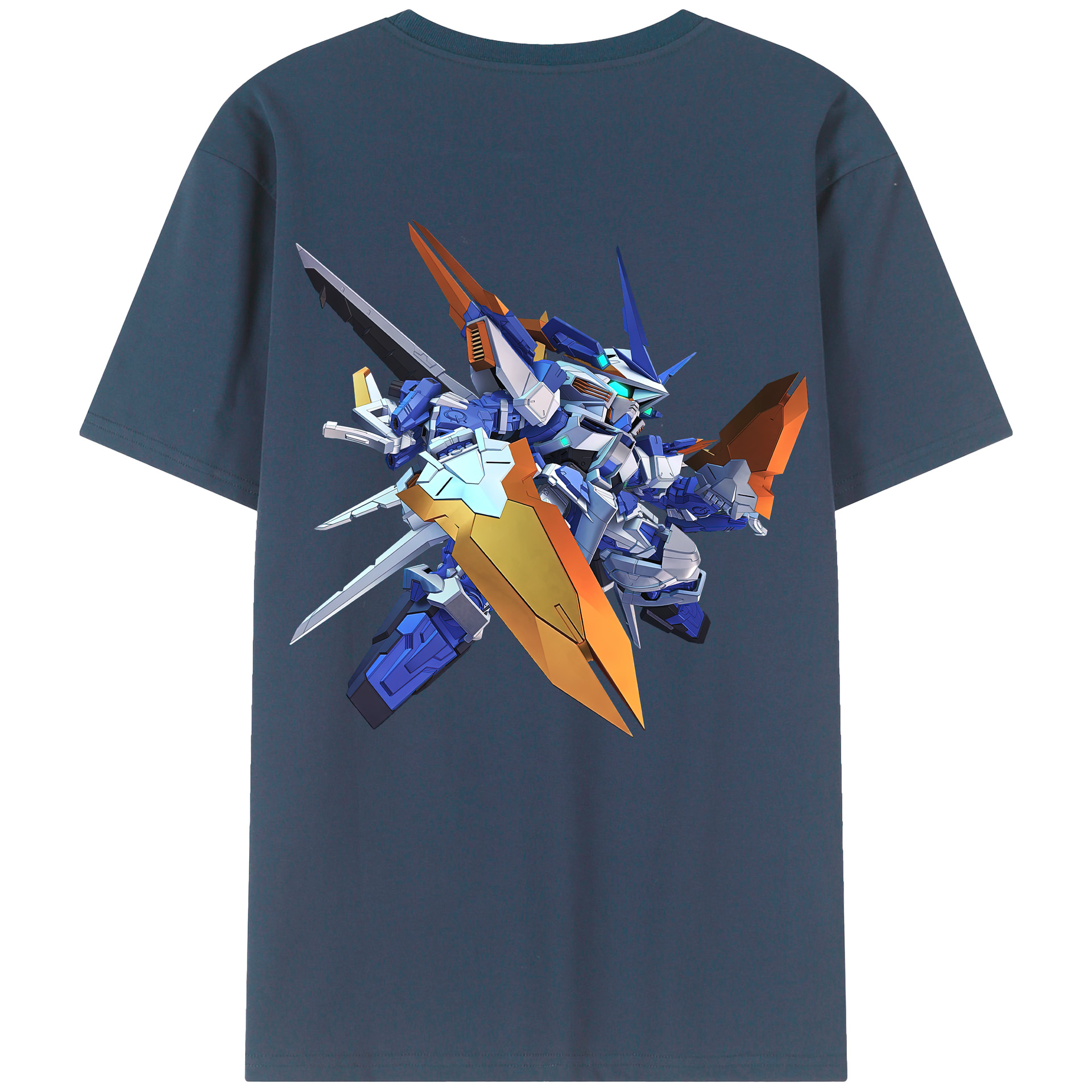 （画像用） 機動戦士ガンダム Mobile Suit Gundam 綿100％ メンズ半袖Tシャツ（バックプリント） 通気性