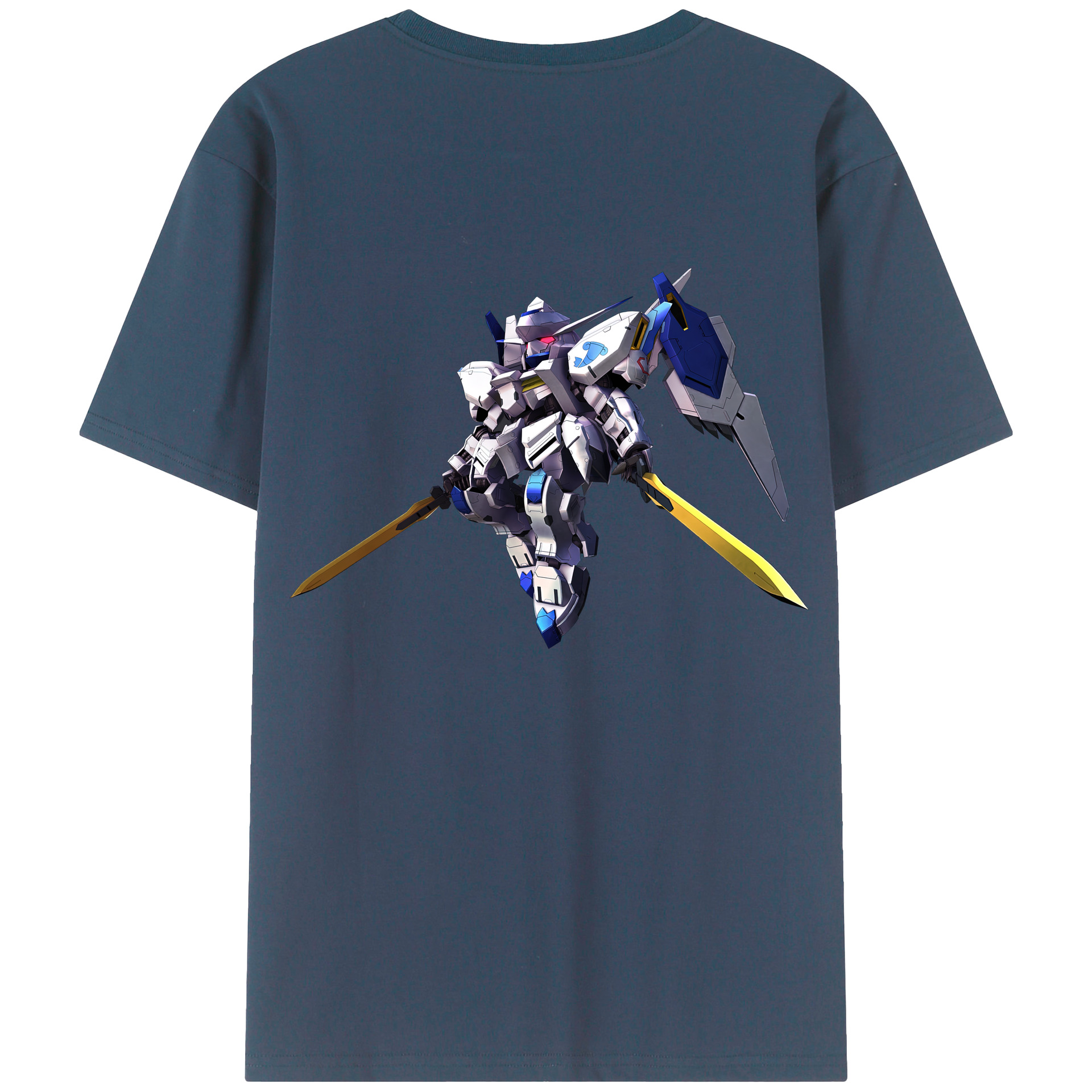 （画像用） 機動戦士ガンダム Mobile Suit Gundam 綿100％ メンズ半袖Tシャツ（バックプリント） 通気性