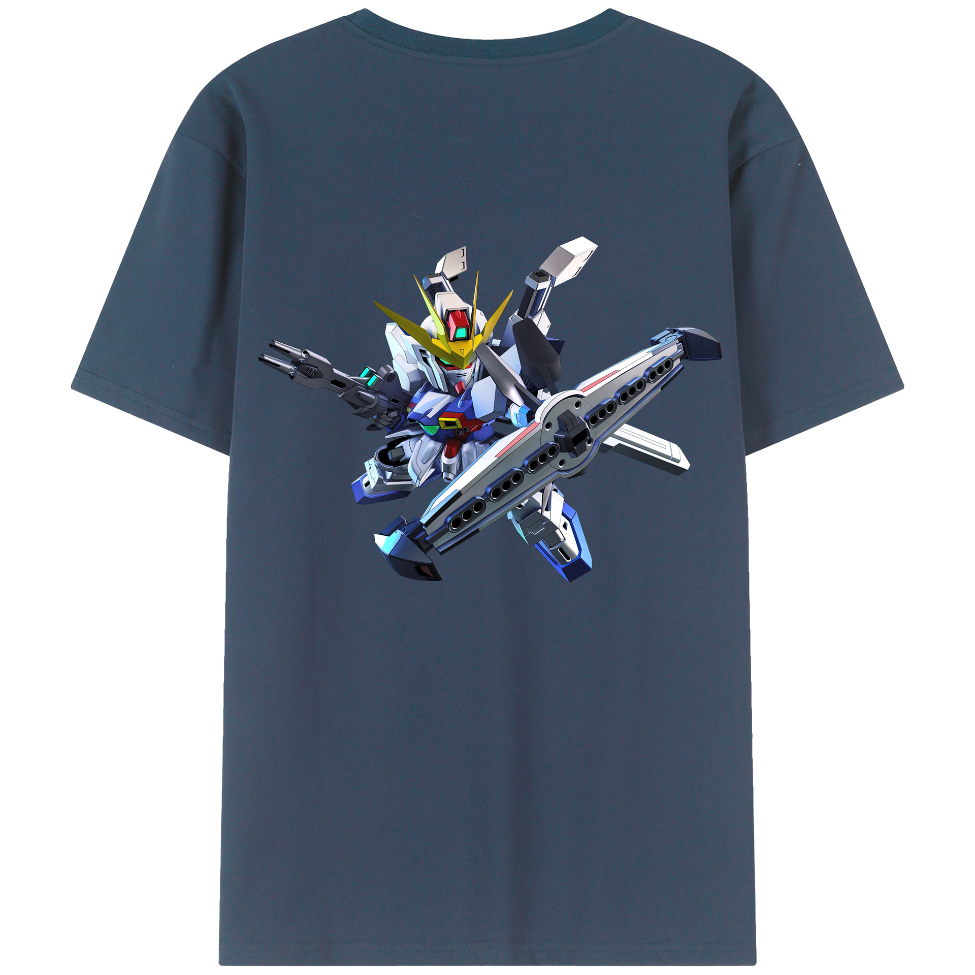 （画像用） 機動戦士ガンダム Mobile Suit Gundam 綿100％ メンズ半袖Tシャツ（バックプリント） 通気性