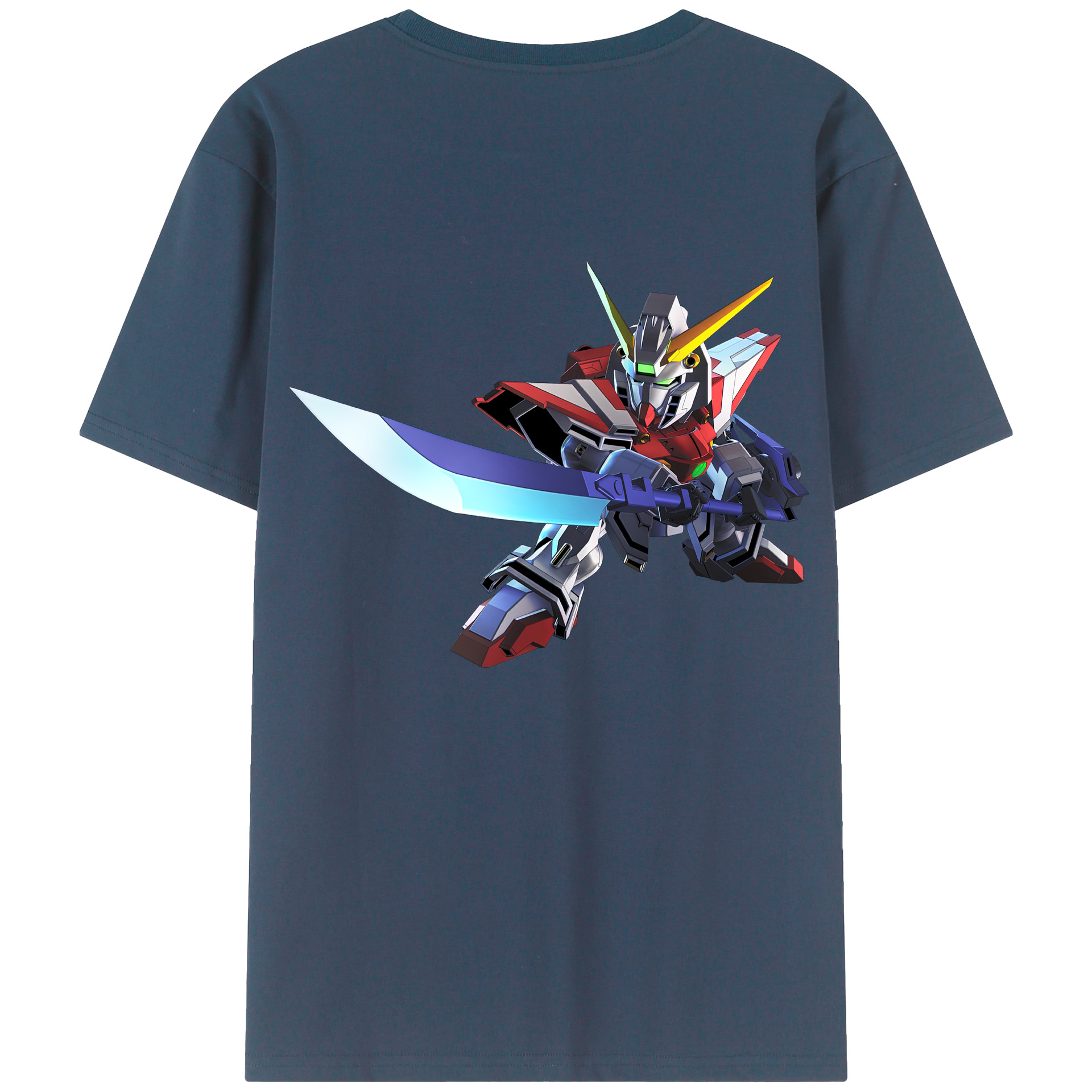（画像用） 機動戦士ガンダム Mobile Suit Gundam 綿100％ メンズ半袖Tシャツ（バックプリント） 通気性