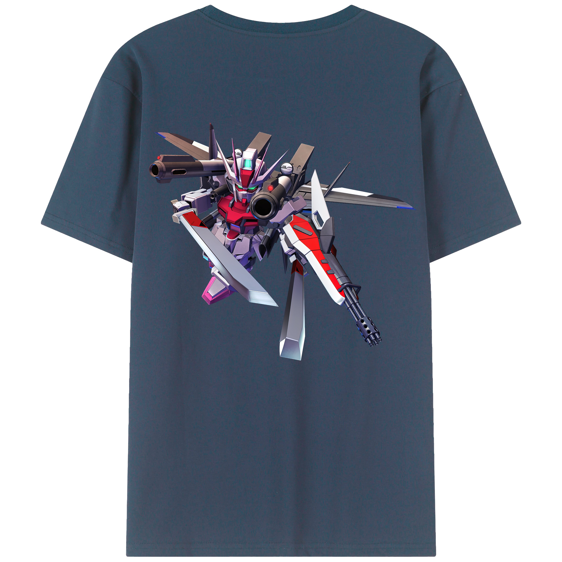 （画像用） 機動戦士ガンダム Mobile Suit Gundam 綿100％ メンズ半袖Tシャツ（バックプリント） 通気性